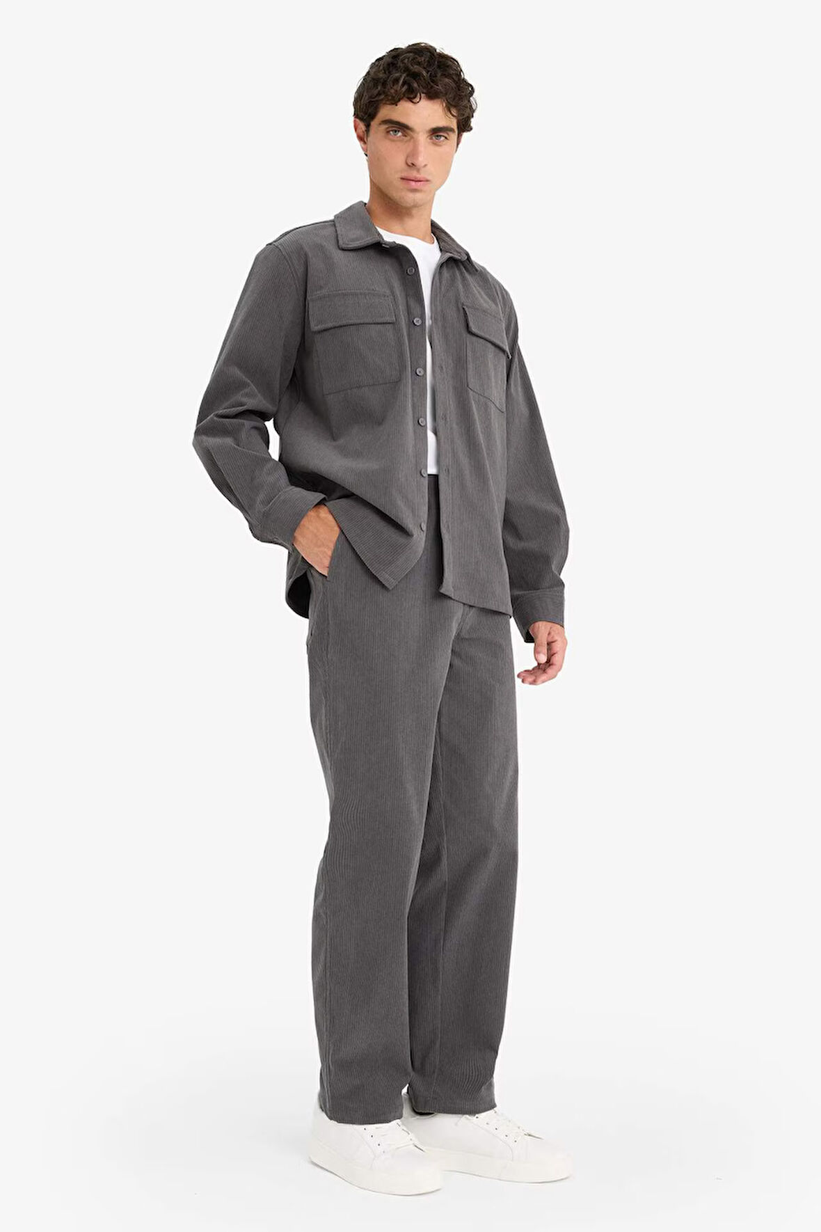 Wide Leg Geniş Paça Fitilli Kadife Pantolon