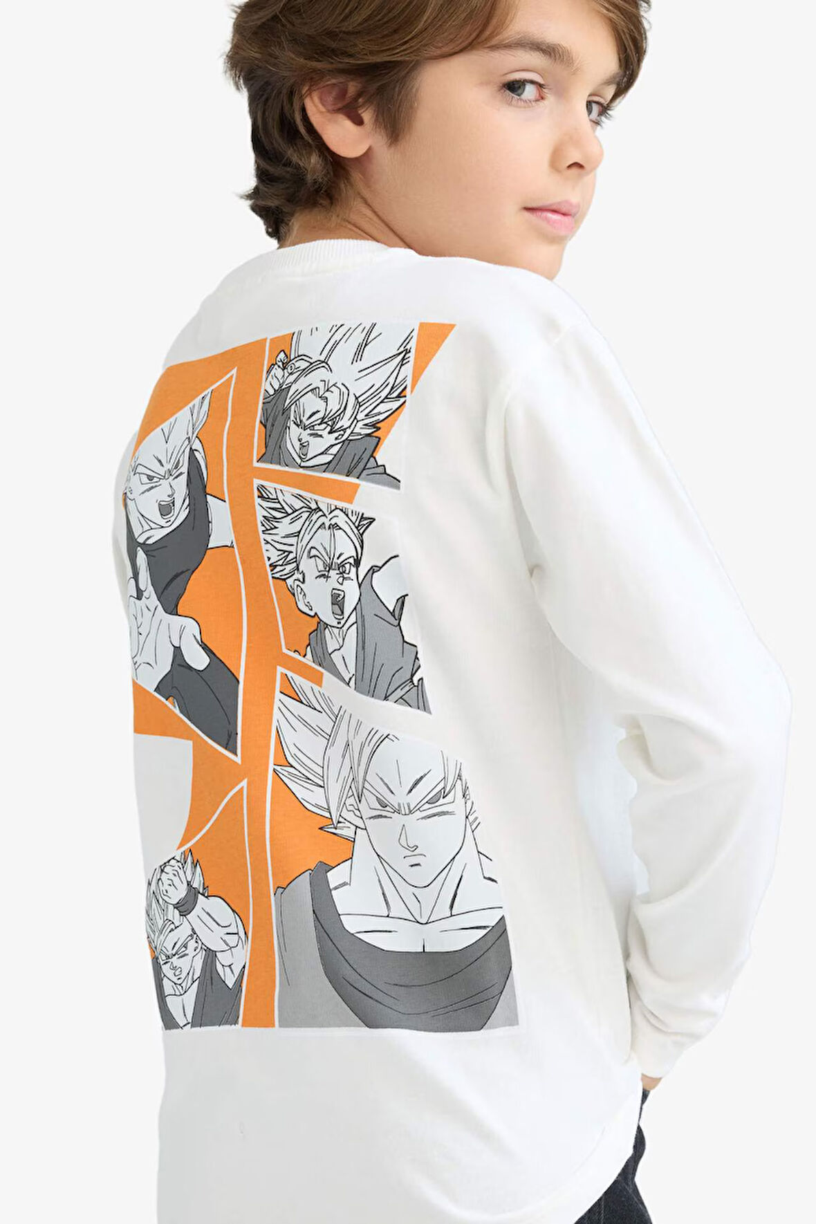 Erkek Çocuk Dragon Ball Bisiklet Yaka Uzun Kollu Tişört