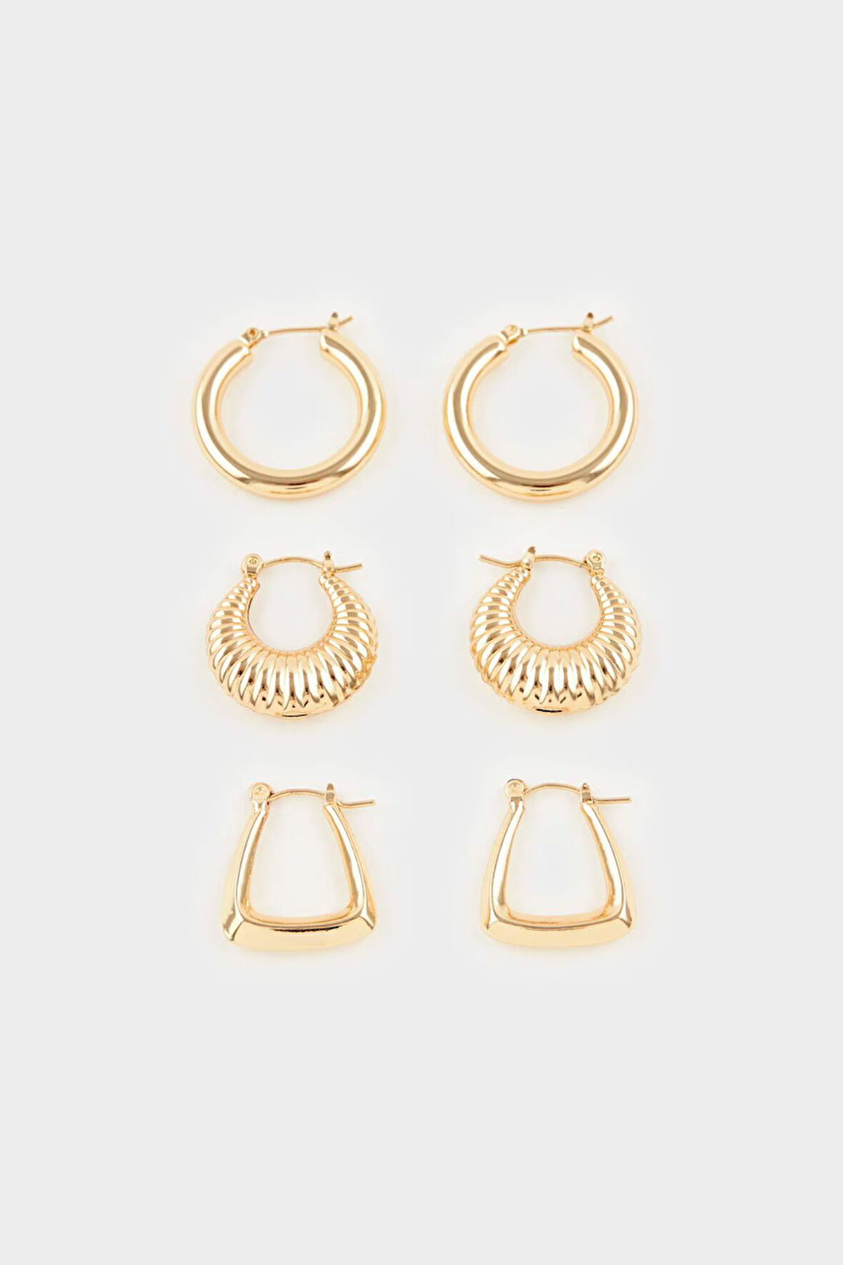 Kadın 3'lü Gold Küpe