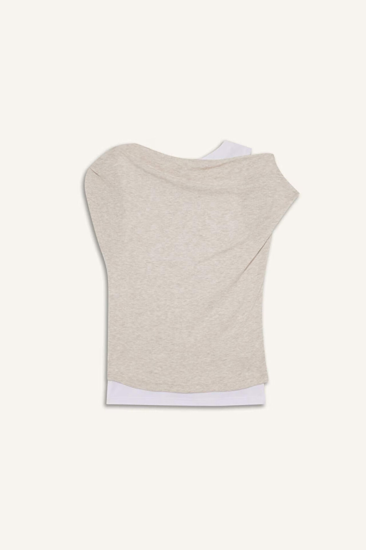 Slim Fit Dar Kesim Tek Omuzlu Ribana Kısa Kollu Tişört