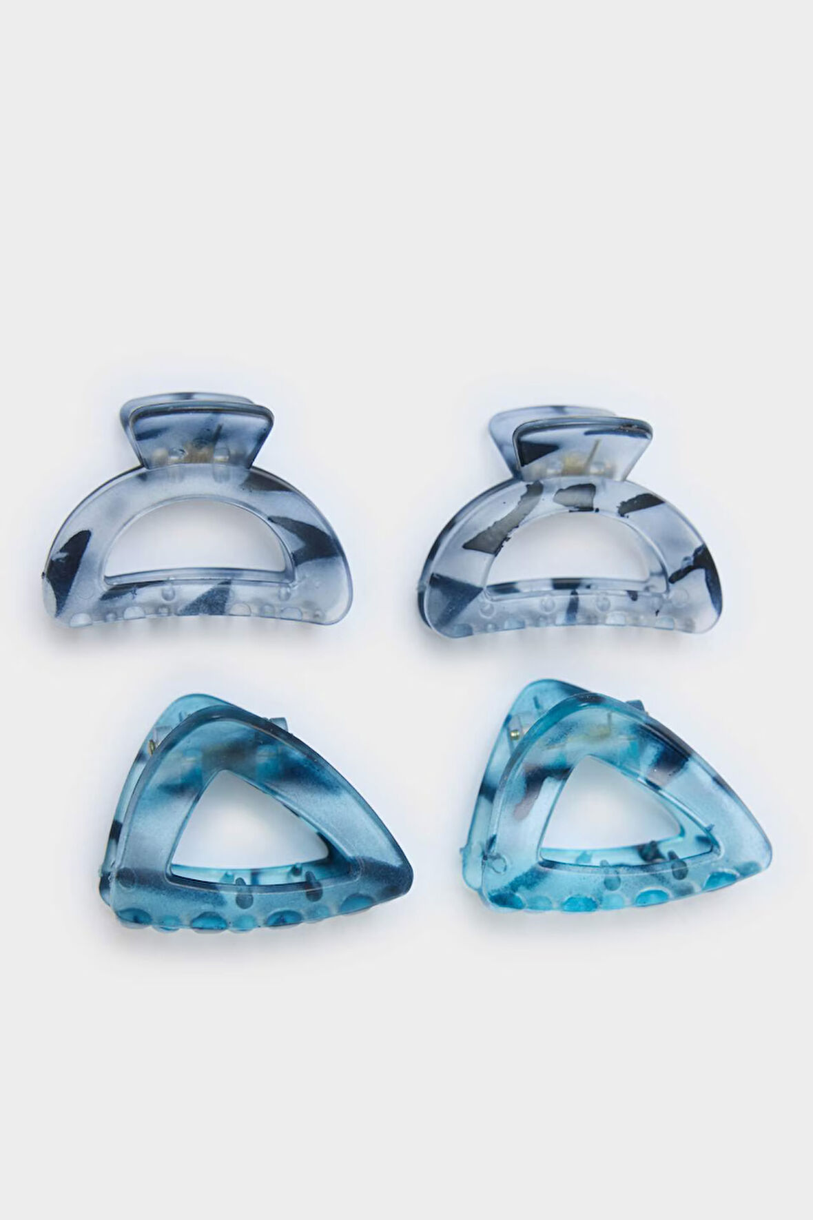 Kadın 4'lü Mavi Mandal Toka