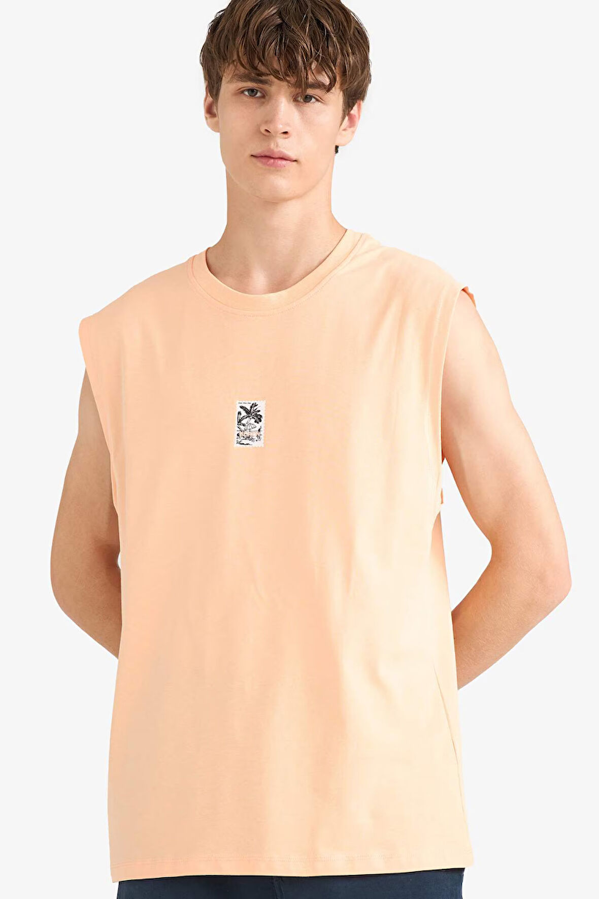 Boxy Fit Baskılı Bisiklet Yaka Atlet