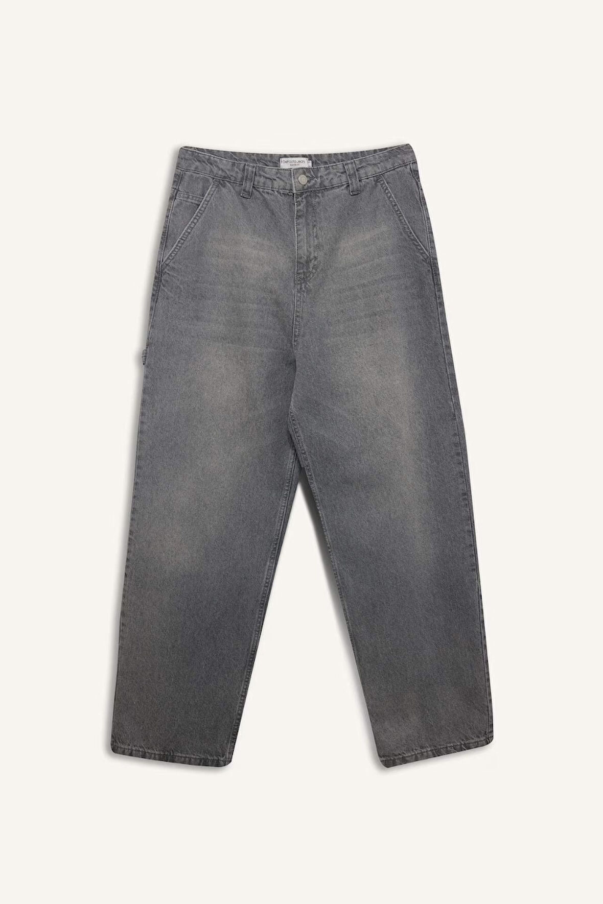 DeFacto %100 Pamuk Skater Fit Geniş Kalıp Yüksek Bel Geniş Paça Jean Pantolon F3927AX25SMNM55