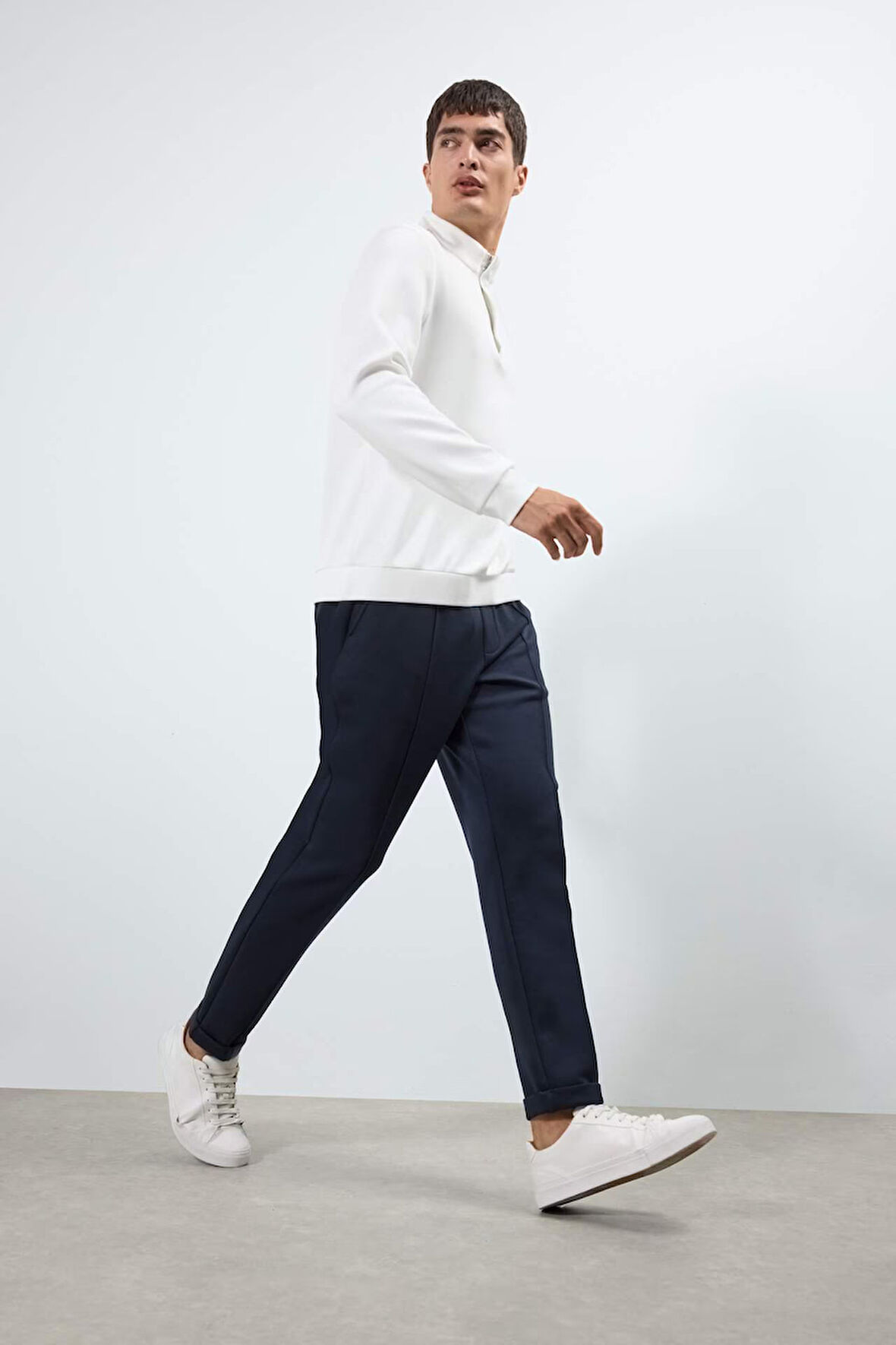 Jogger Fit Düz Paça Skuba Dalgıç Kumaş Pantolon