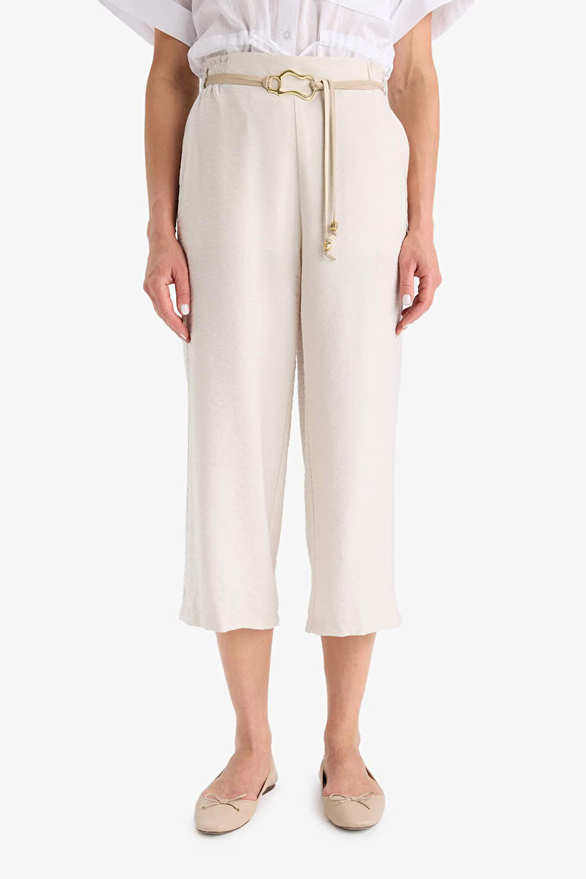 DeFacto Crop Fit Kemerli Kapri Pantolon F3421AX25HSER37