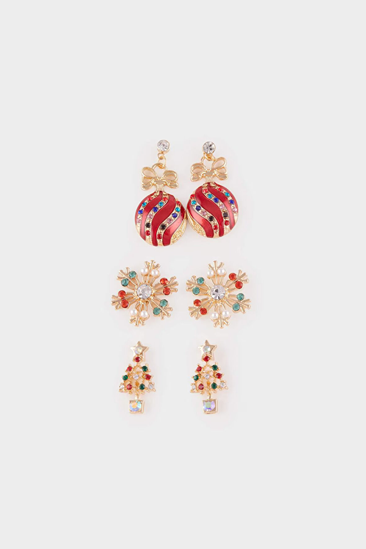 Yılbaşı Temalı Kadın 3'lü Küpe