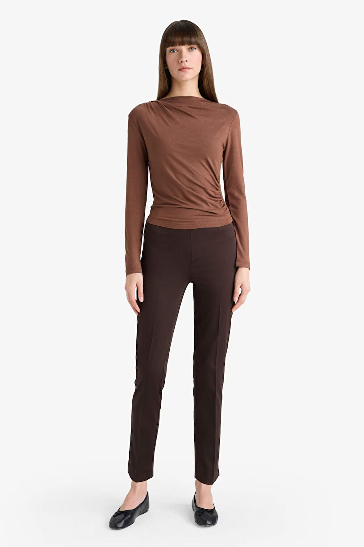 Sigaret Normal Bel Düz Paça Saten Pantolon