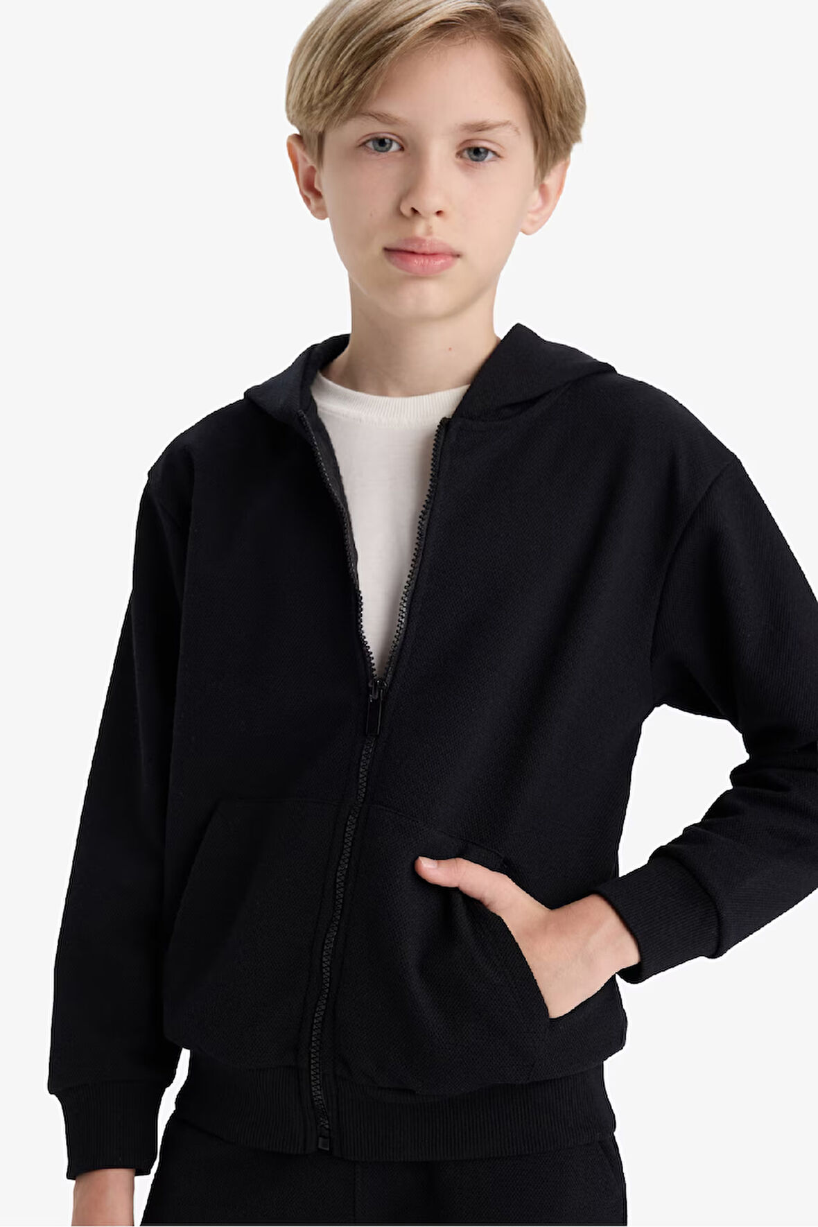 Erkek Çocuk Kapüşonlu Fermuarlı Sweatshirt