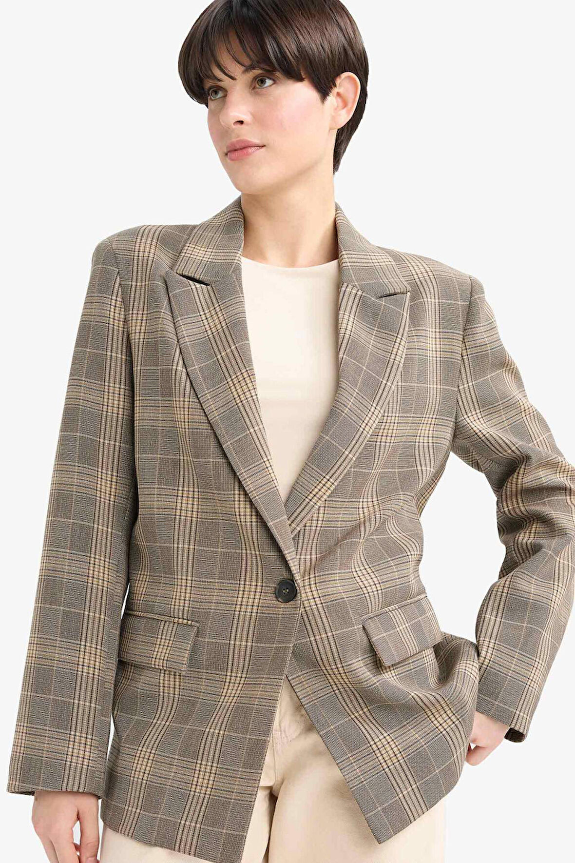 Regular Fit Ceket Yaka Blazer Ceket