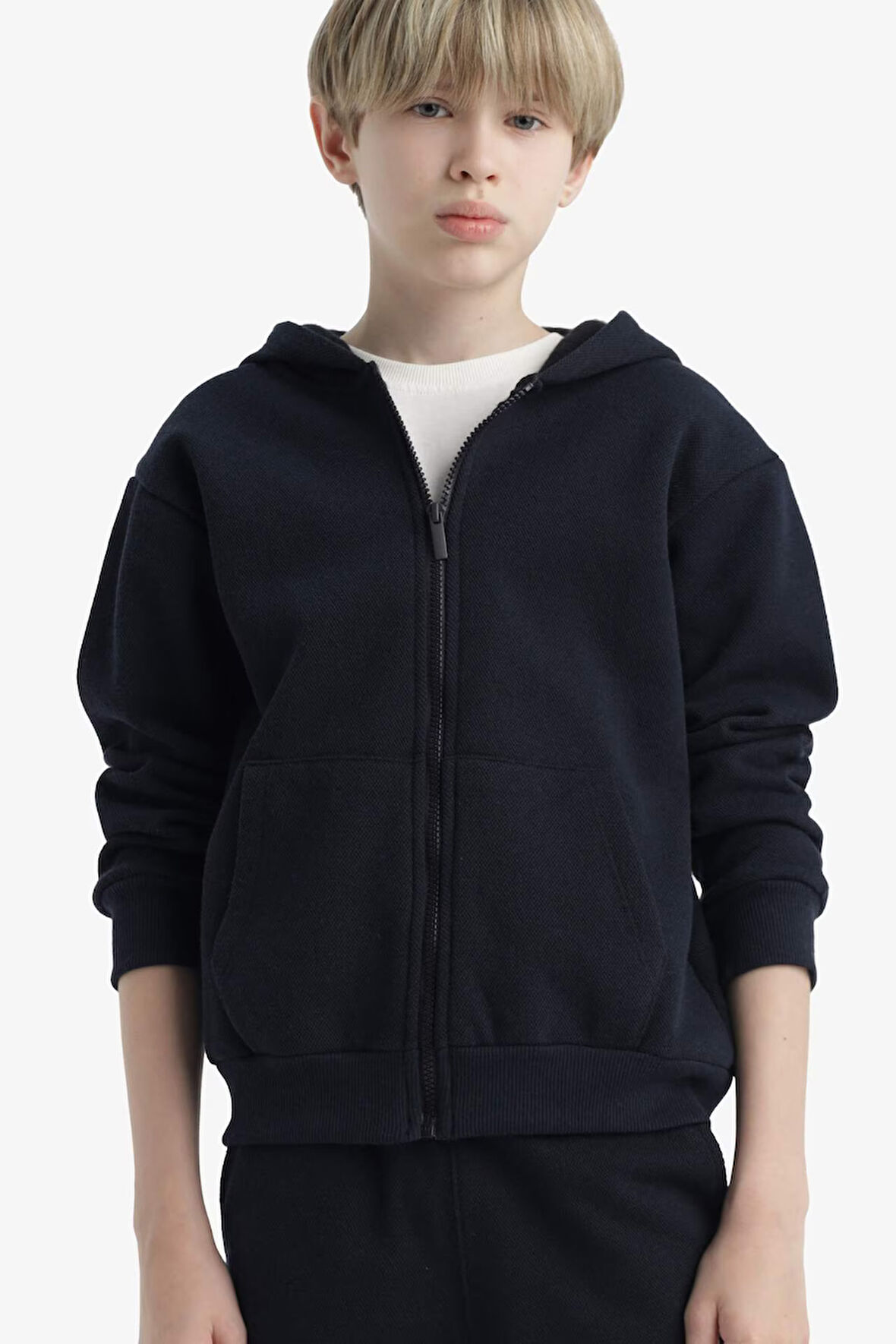 Erkek Çocuk Kapüşonlu Fermuarlı Sweatshirt