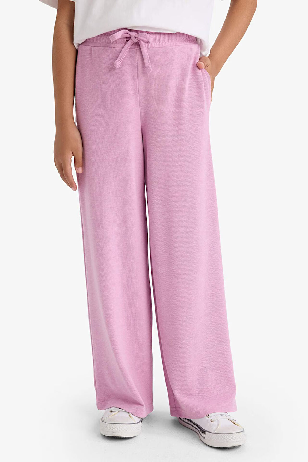 Kız Çocuk Wide Leg Cepli Geniş Paça Pantolon