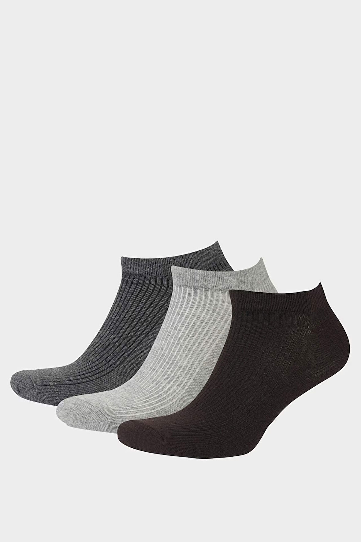 Erkek 3'lü Pamuklu Patik Çorap