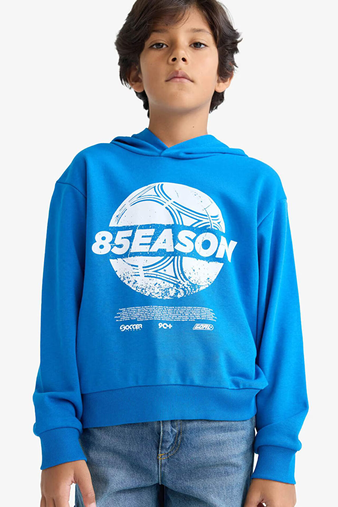 Erkek Çocuk Kapüşonlu Baskılı Sweatshirt