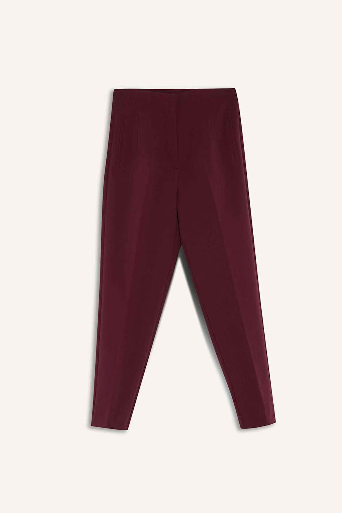 Carrot Fit  Fermuarlı Yüksek Bel Dar Paça Crop Pantolon