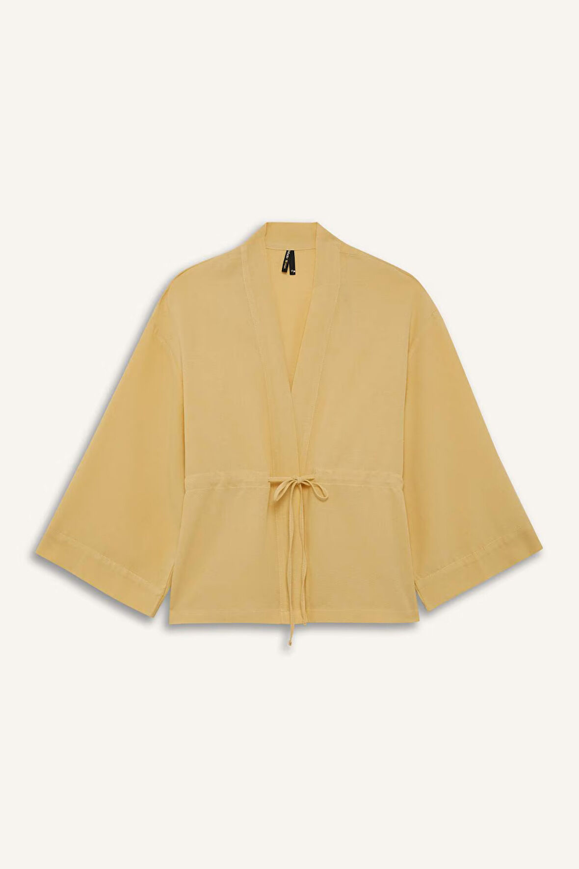 Relax Fit V Yaka Keten Karışımlı Uzun Kollu Gömlek