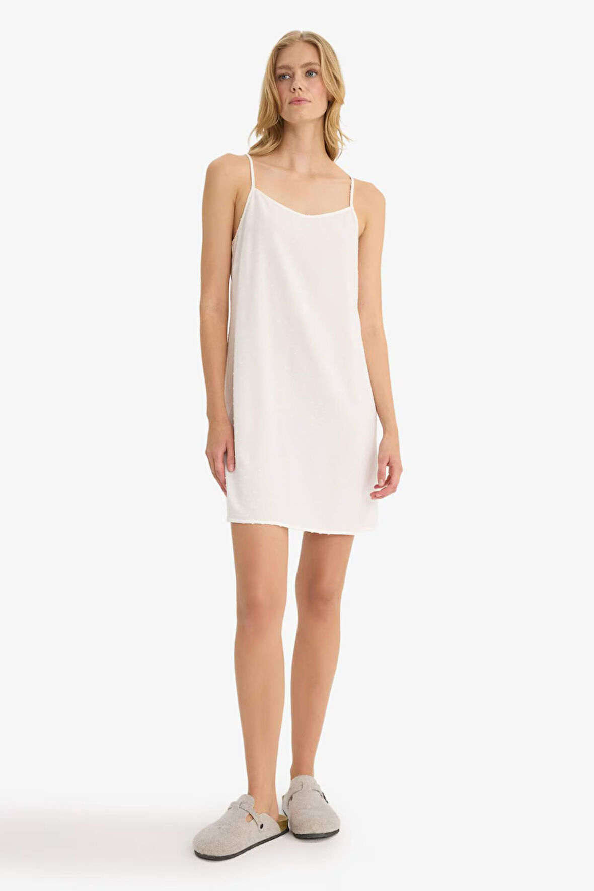 Fall in Love Regular Fit U Yaka Vual Askılı Elbise