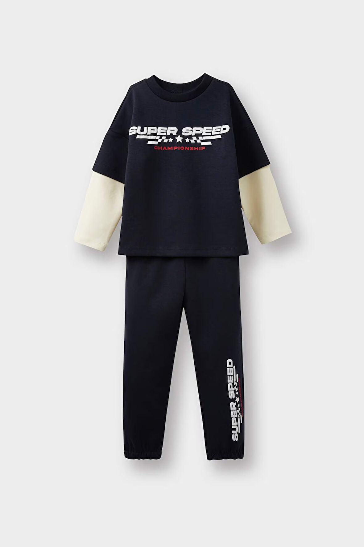 Erkek Bebek Slogan Baskılı 2'li Takım