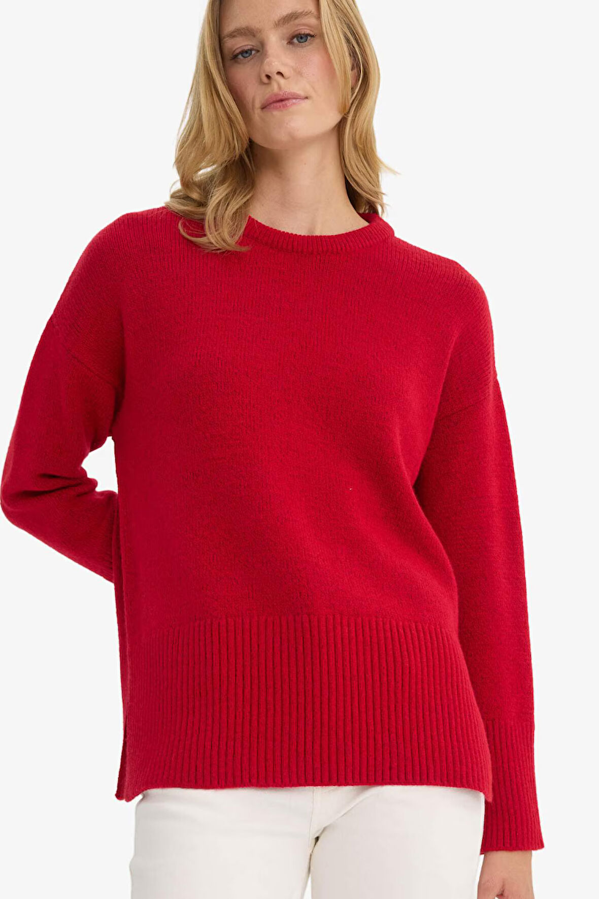 Oversize Geniş Kalıp Bisiklet Yaka Kazak