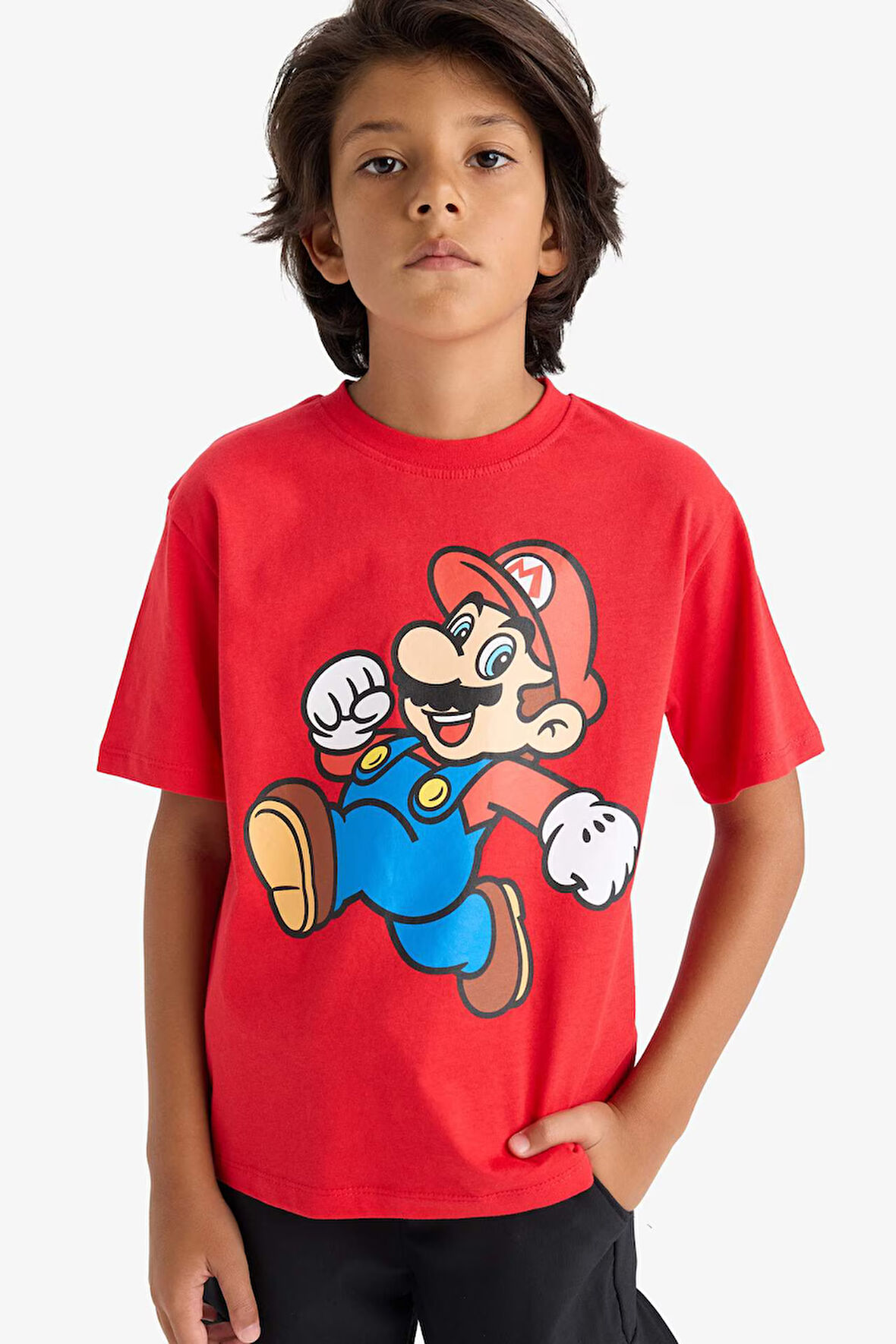 Erkek Çocuk Nintendo Bisiklet Yaka Kısa Kollu Tişört