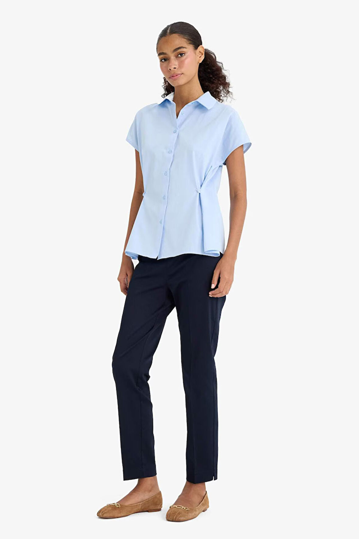 Sigaret Normal Bel Düz Paça Saten Pantolon