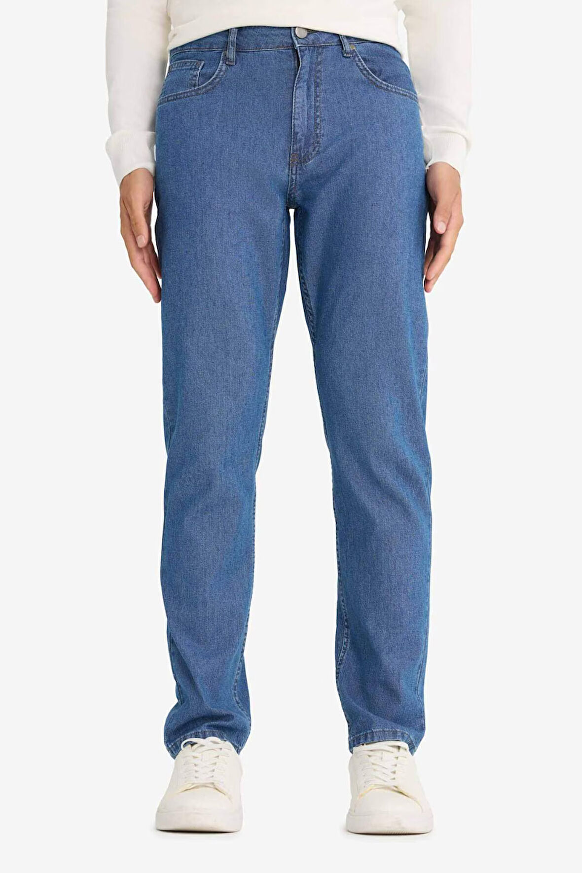 Tapered Fit Geniş Paça Jean Pantolon