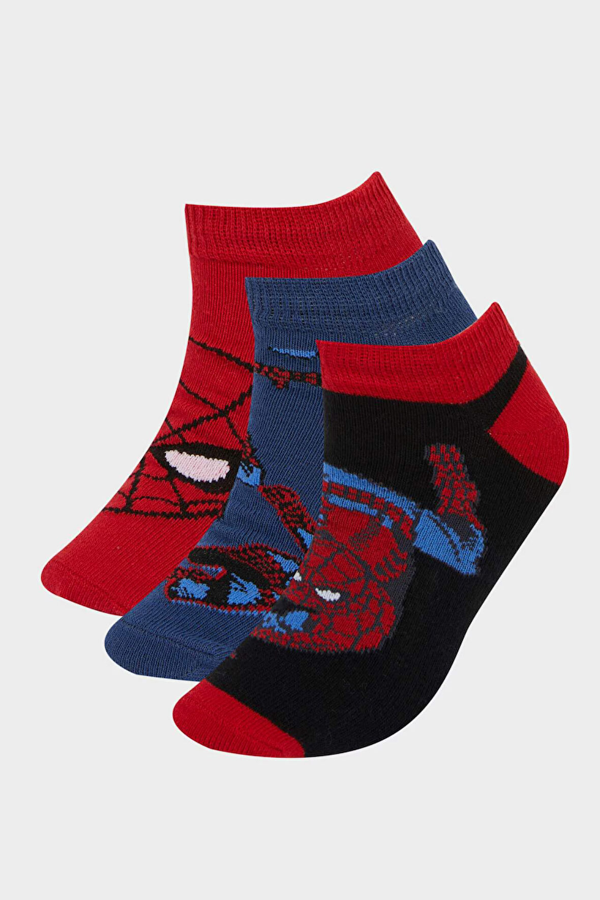 Erkek Çocuk Marvel Spiderman 3'lü Pamuklu Patik Çorap