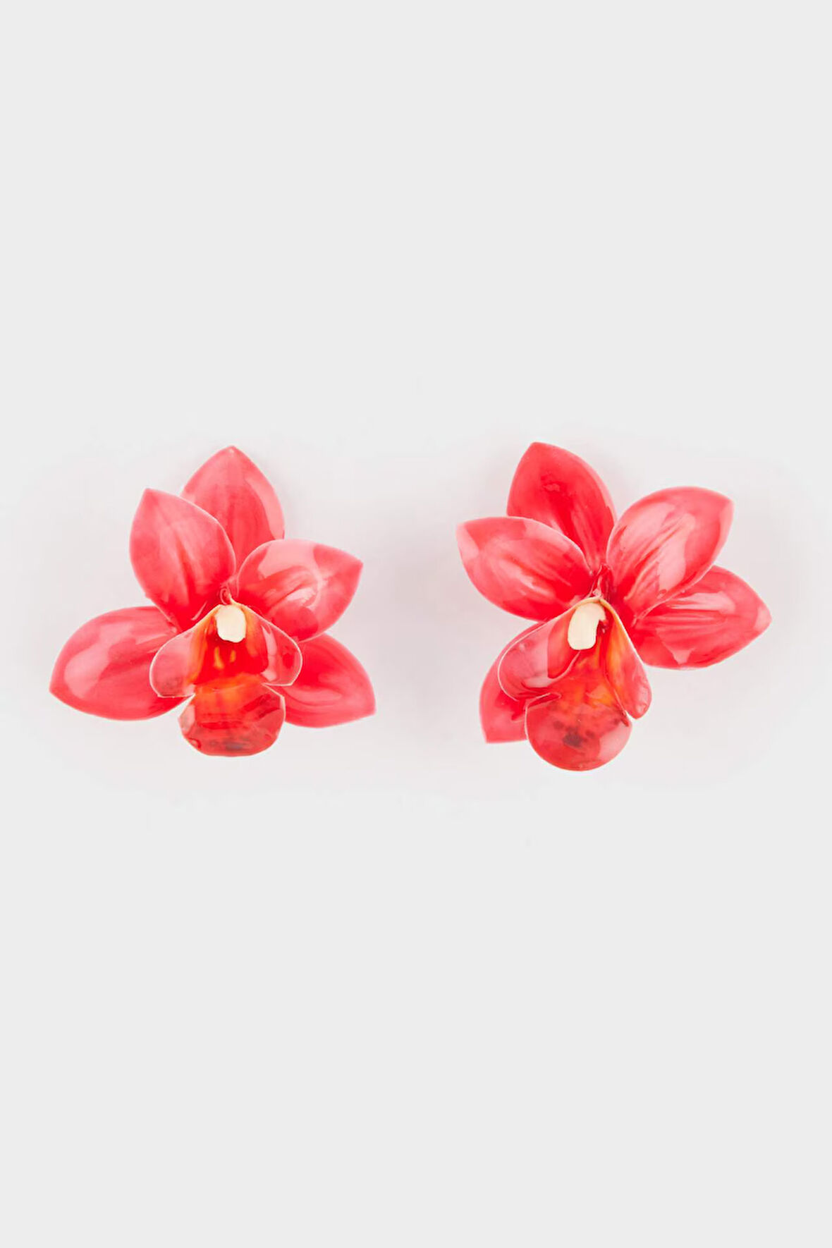 Kadın Kırmızı Çiçek Küpe