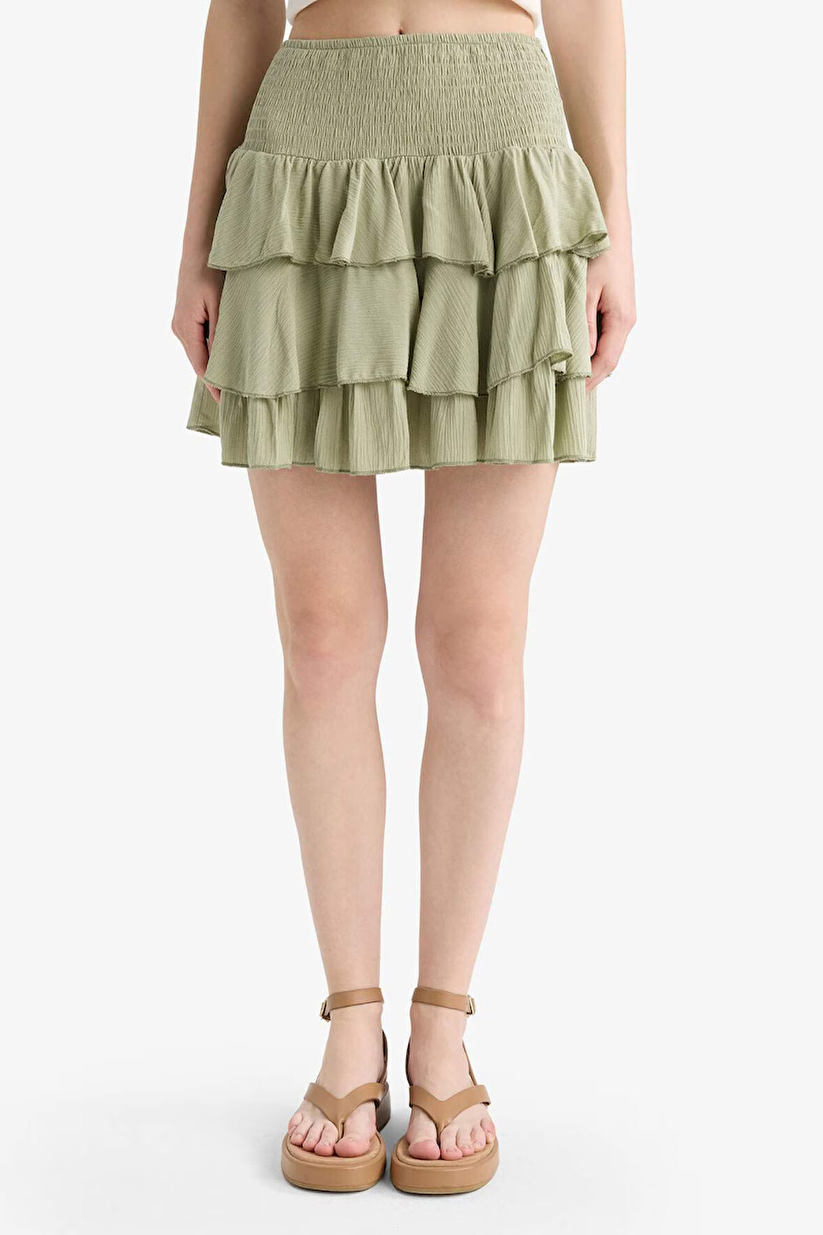 Coool Normal Bel Krinkıl Viskon Mini Etek