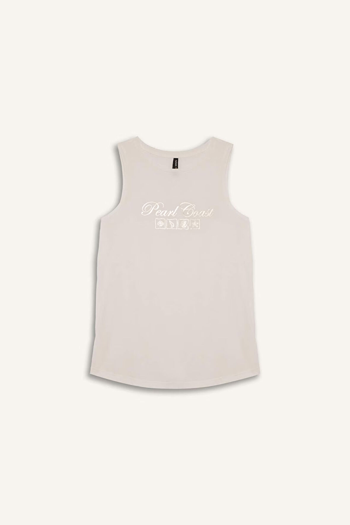 Relax Fit Slogan Baskılı Bisiklet Yaka Atlet