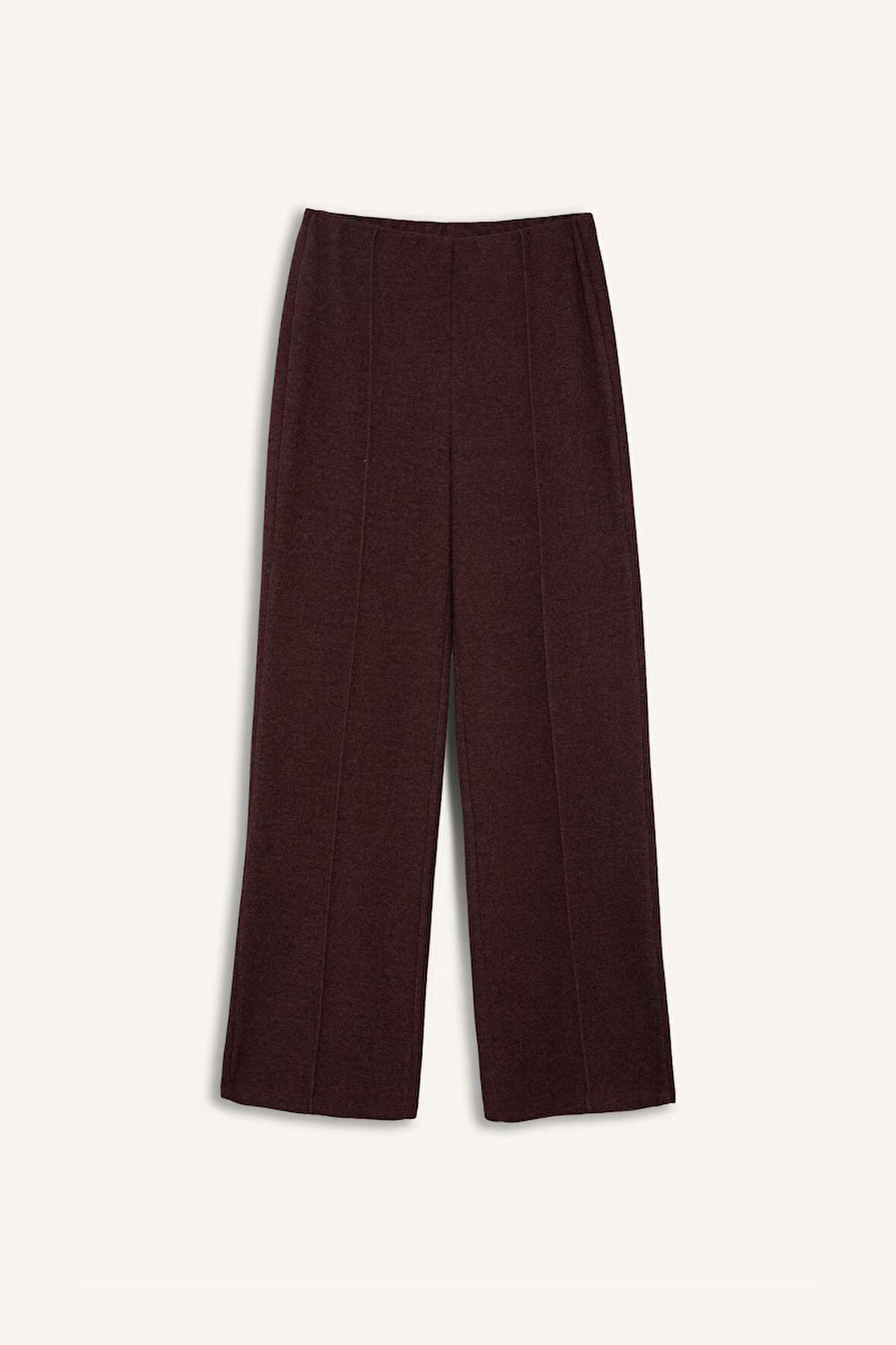 Straight Fit Beli Lastikli Geniş Paça Pantolon