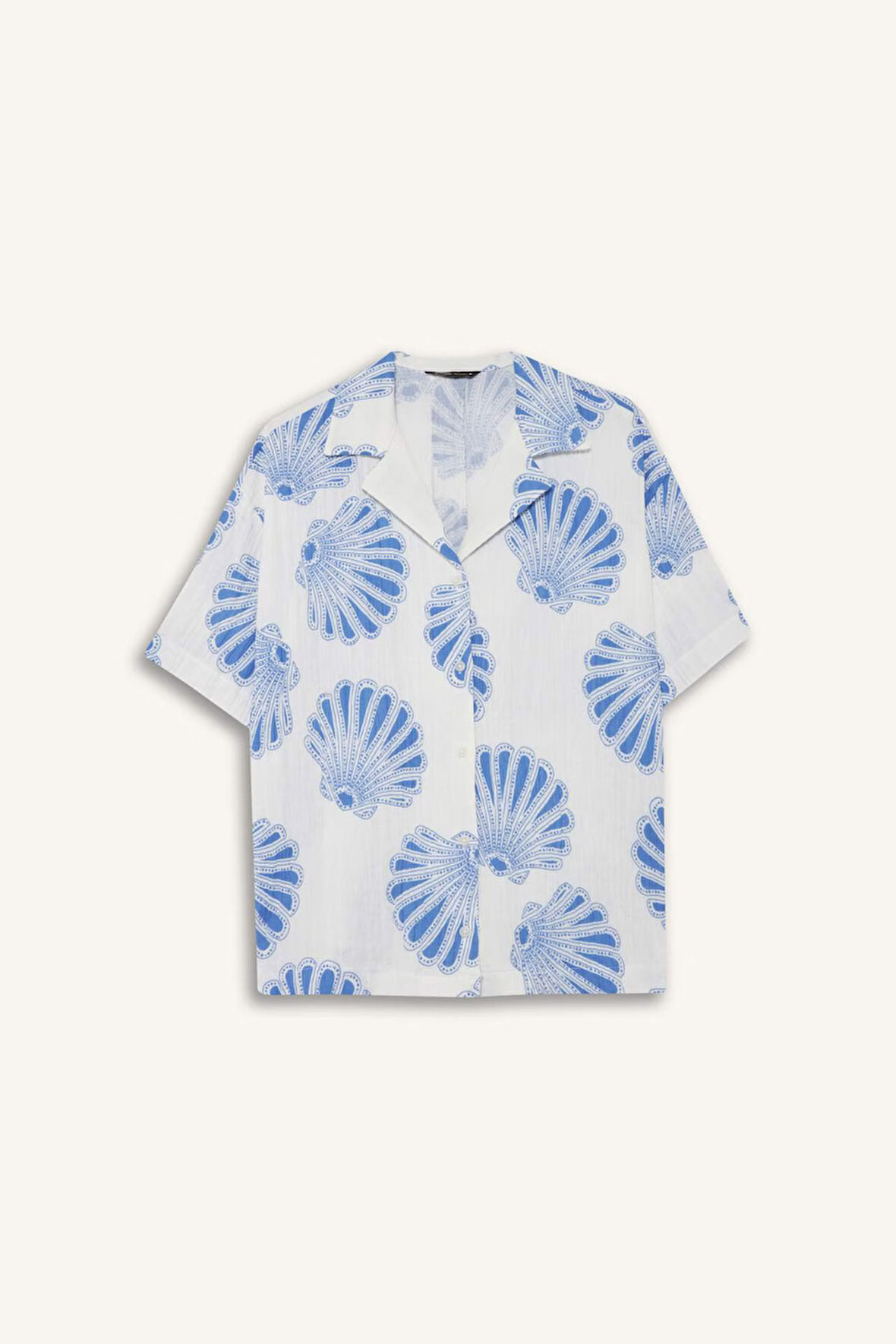 Regular Fit Ceket Yaka Müslin Kısa Kollu Gömlek