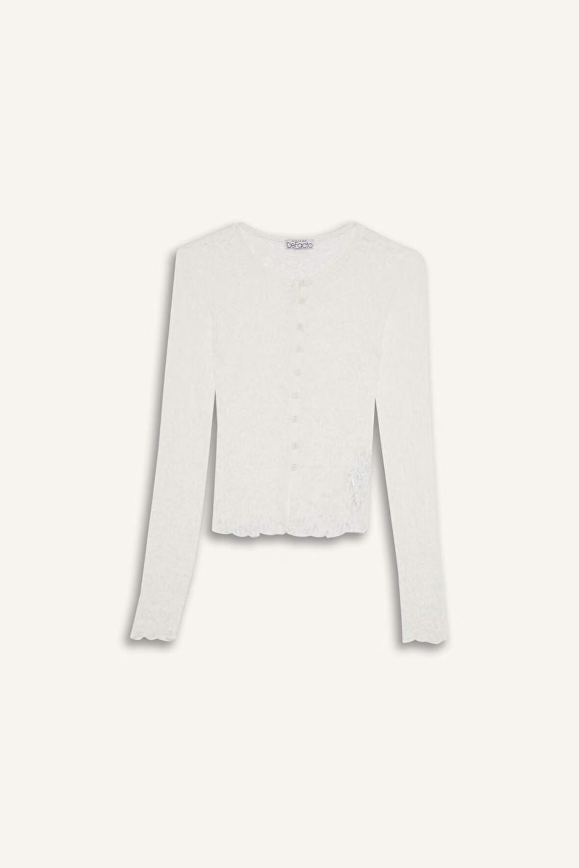 Fitted Bisiklet Yaka Dantel Hırka