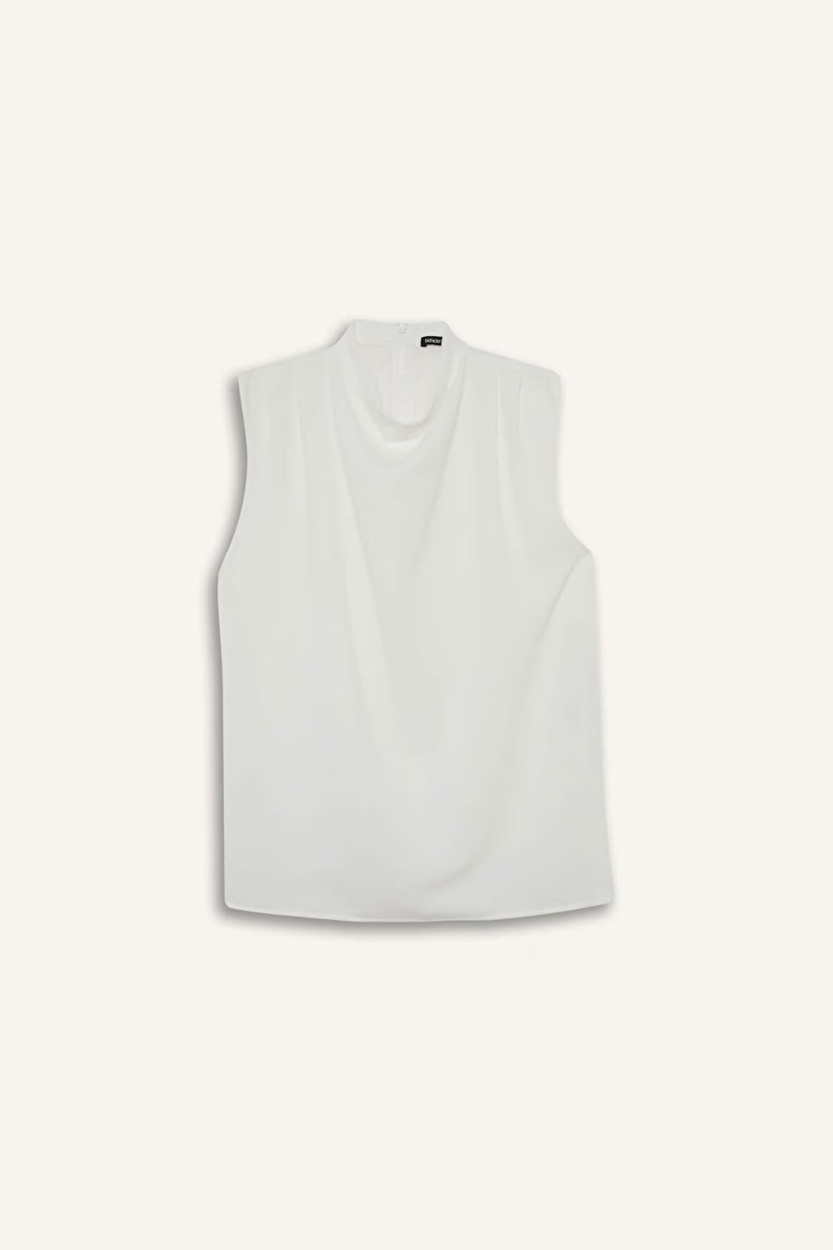 Regular Fit Balıkçı Yaka Krep Kolsuz Bluz