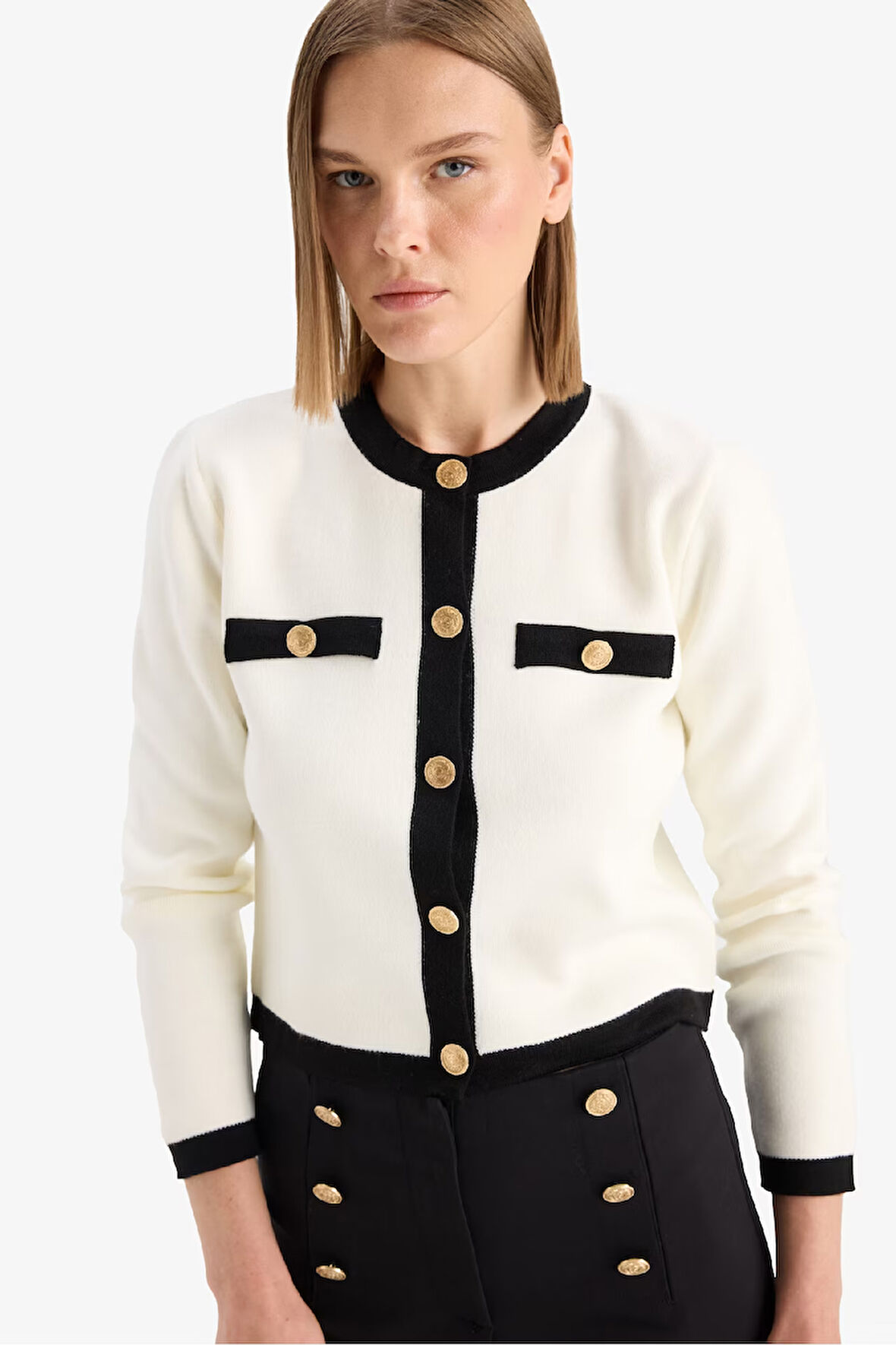 Regular Fit Bisiklet Yaka Triko Hırka