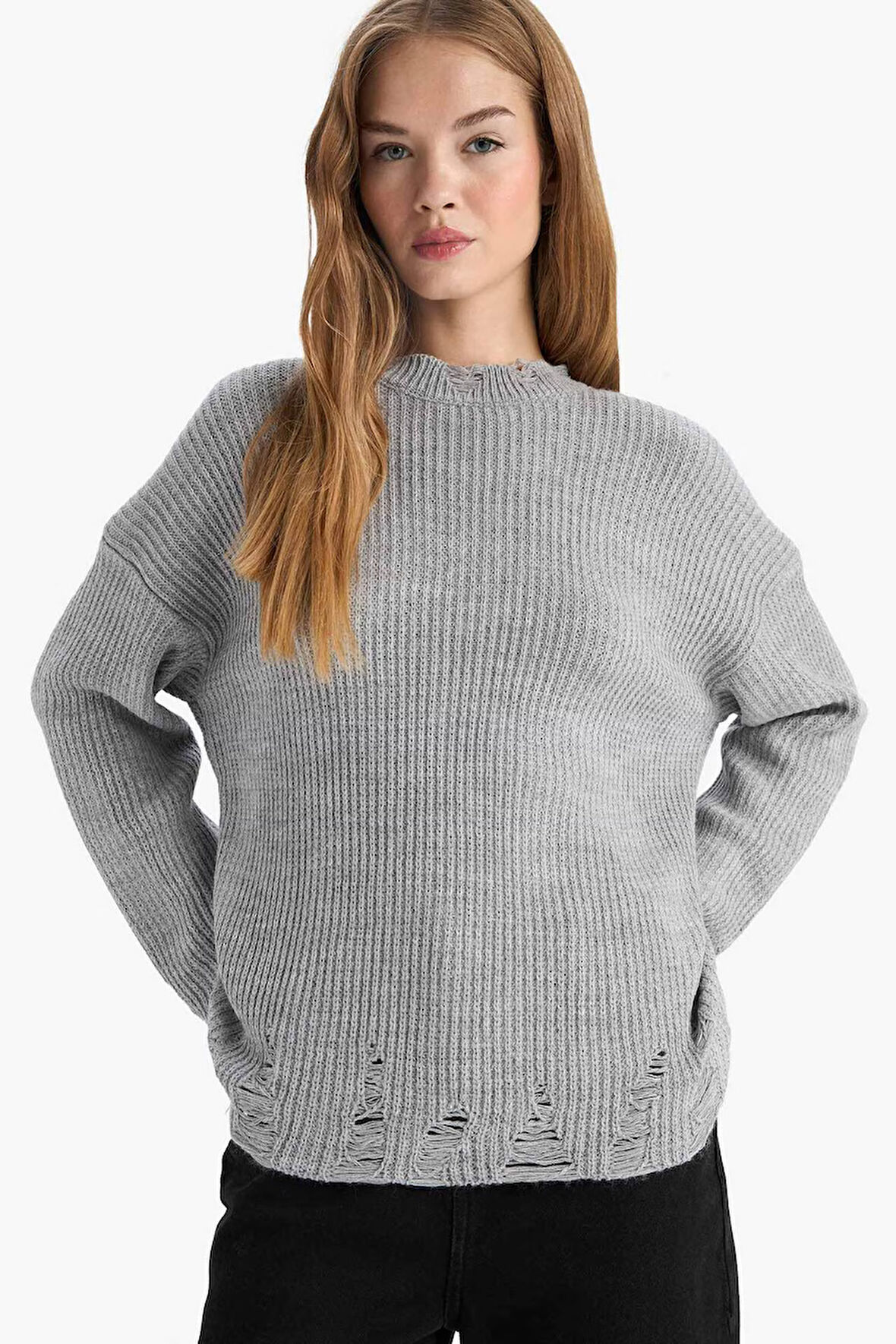 Overshirt Fit Bisiklet Yaka Kazak