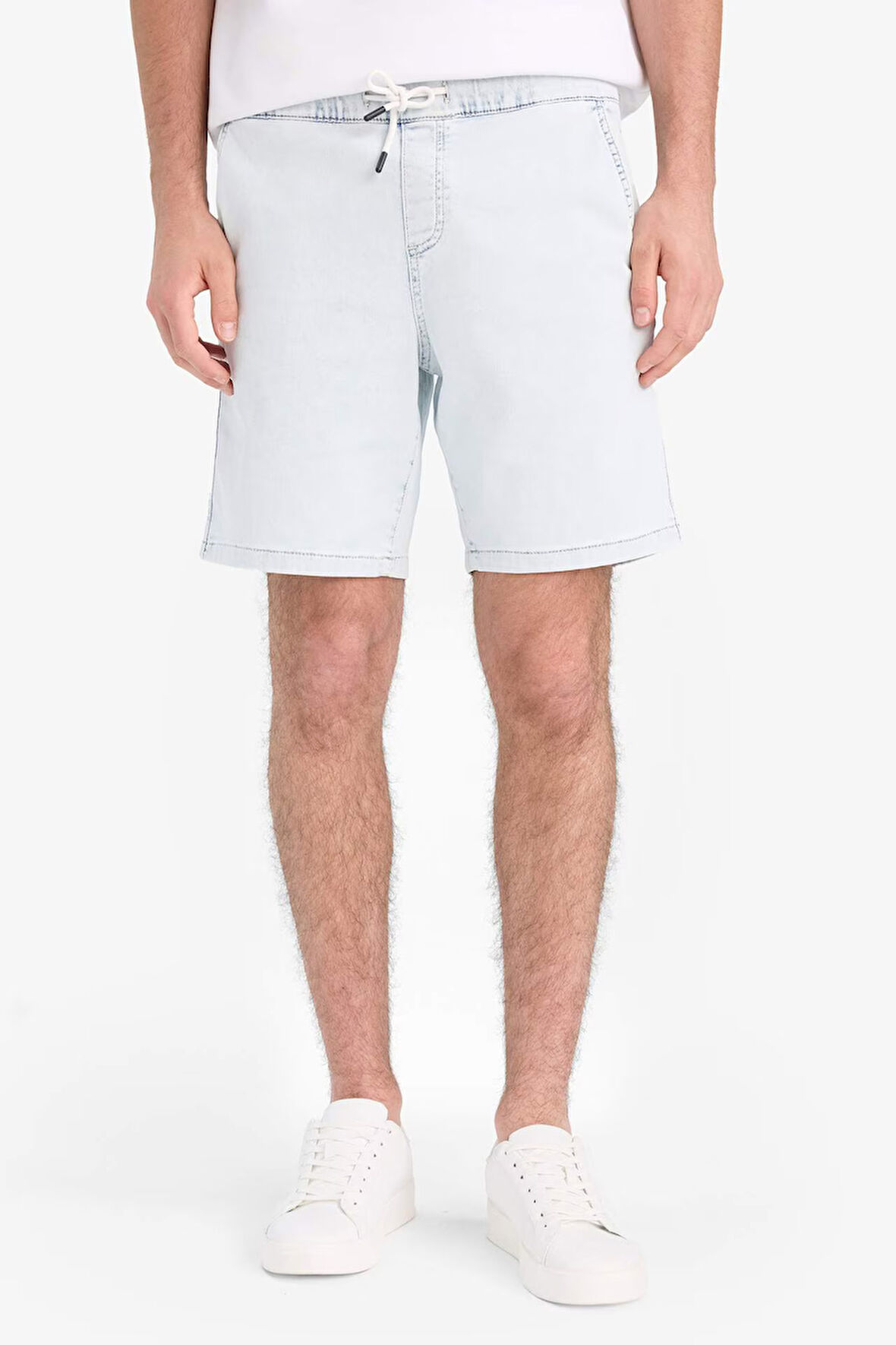 DeFacto Regular Fit Beli Lastikli Rahat Kalıp Jean Bermuda Şort E4554AX25SMNM63