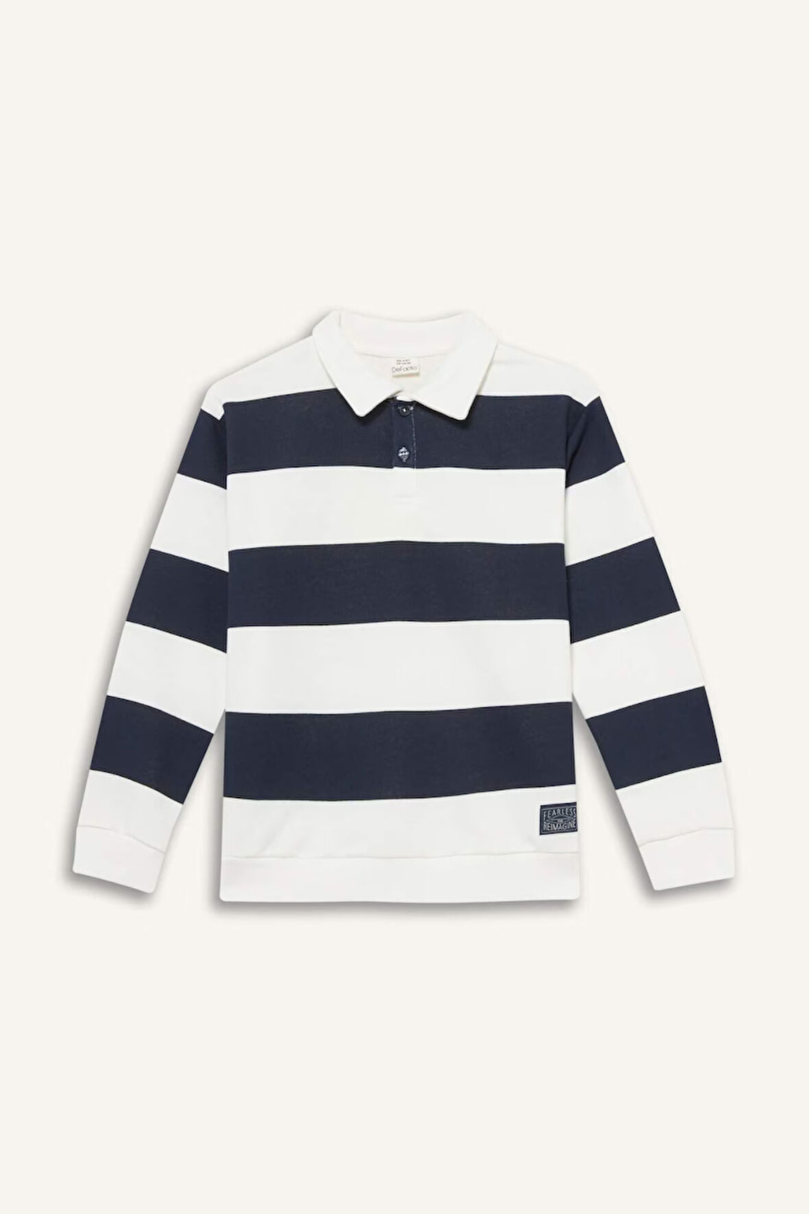 Erkek Çocuk Polo Yaka Çizgili Sweatshirt