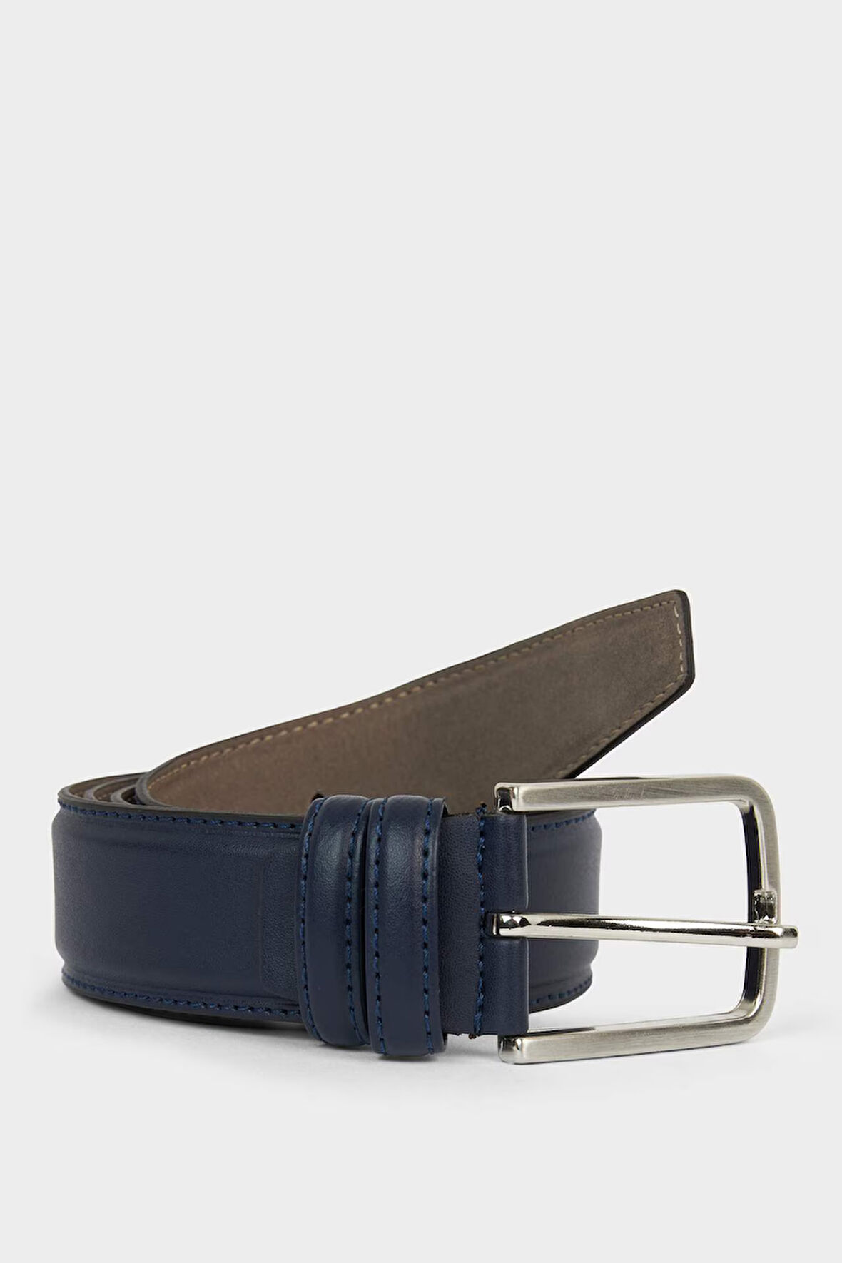 Erkek Dikdörtgen Toka Suni Deri Klasik Kemer