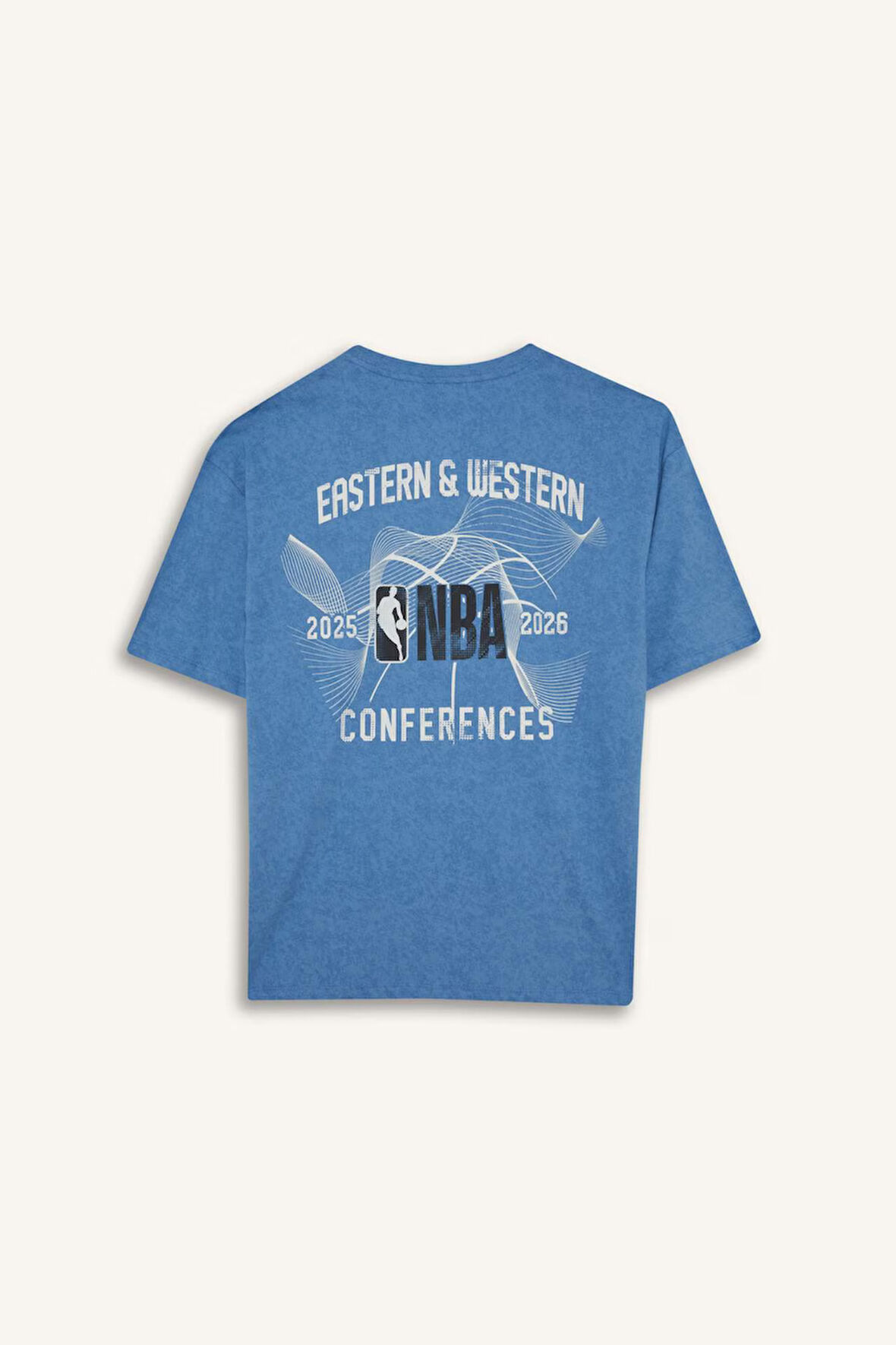 DeFactoFit NBA Wordmark Oversize Geniş Kalıp Bisiklet Yaka Kısa Kollu Tişört