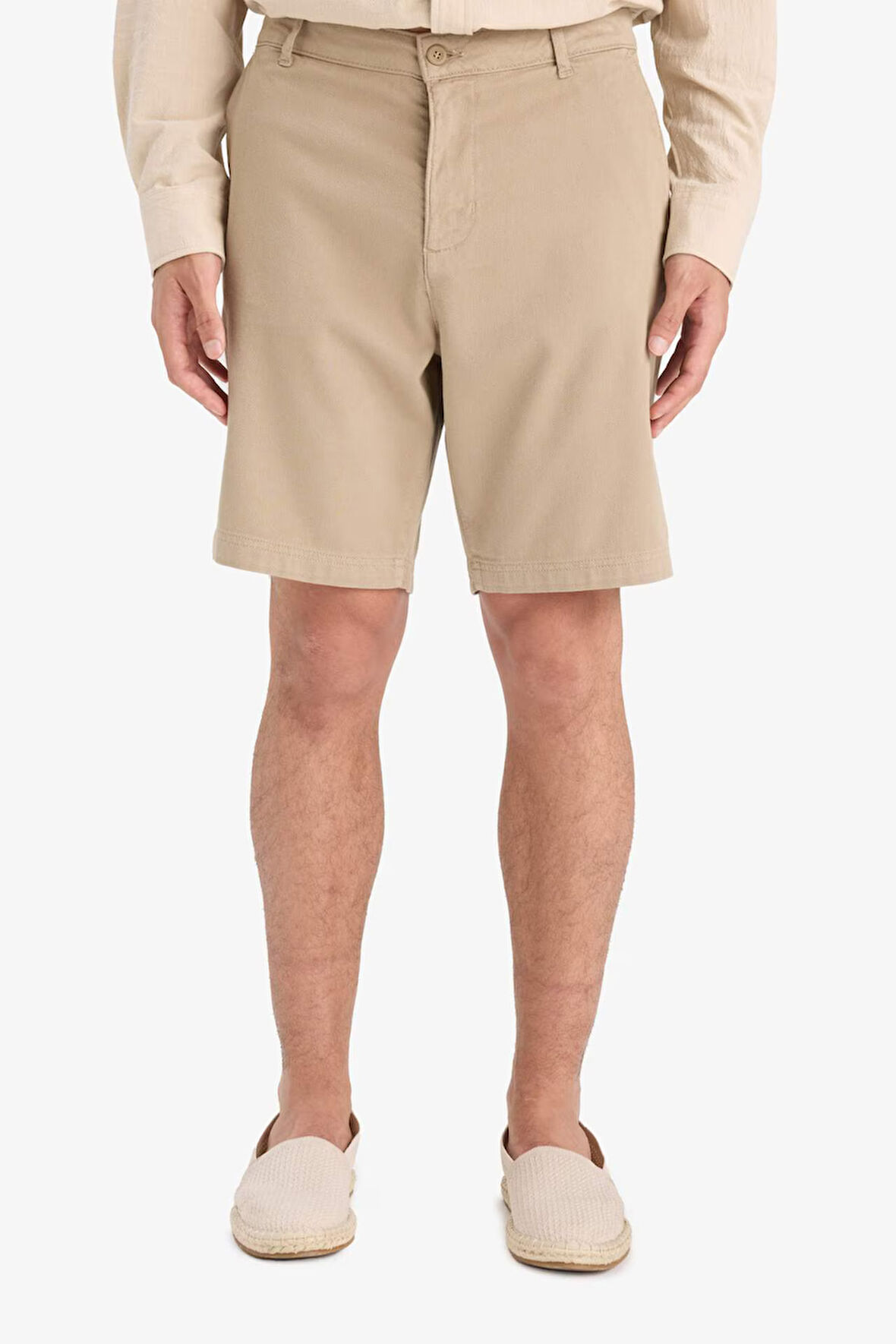 Regular Fit Dokulu Bermuda Şort