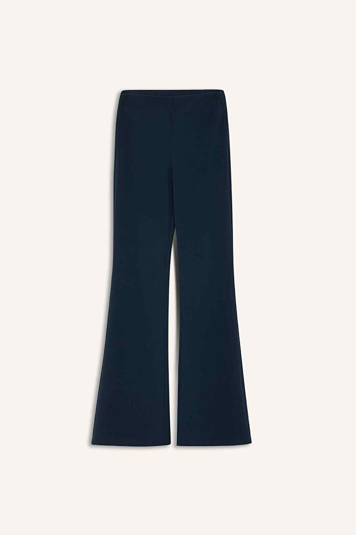 DeFactoFit Flare Fit Toprlayıcı Yüksek Bel İspanyol Paça Standart Boy Ribana Sporcu Pantolon
