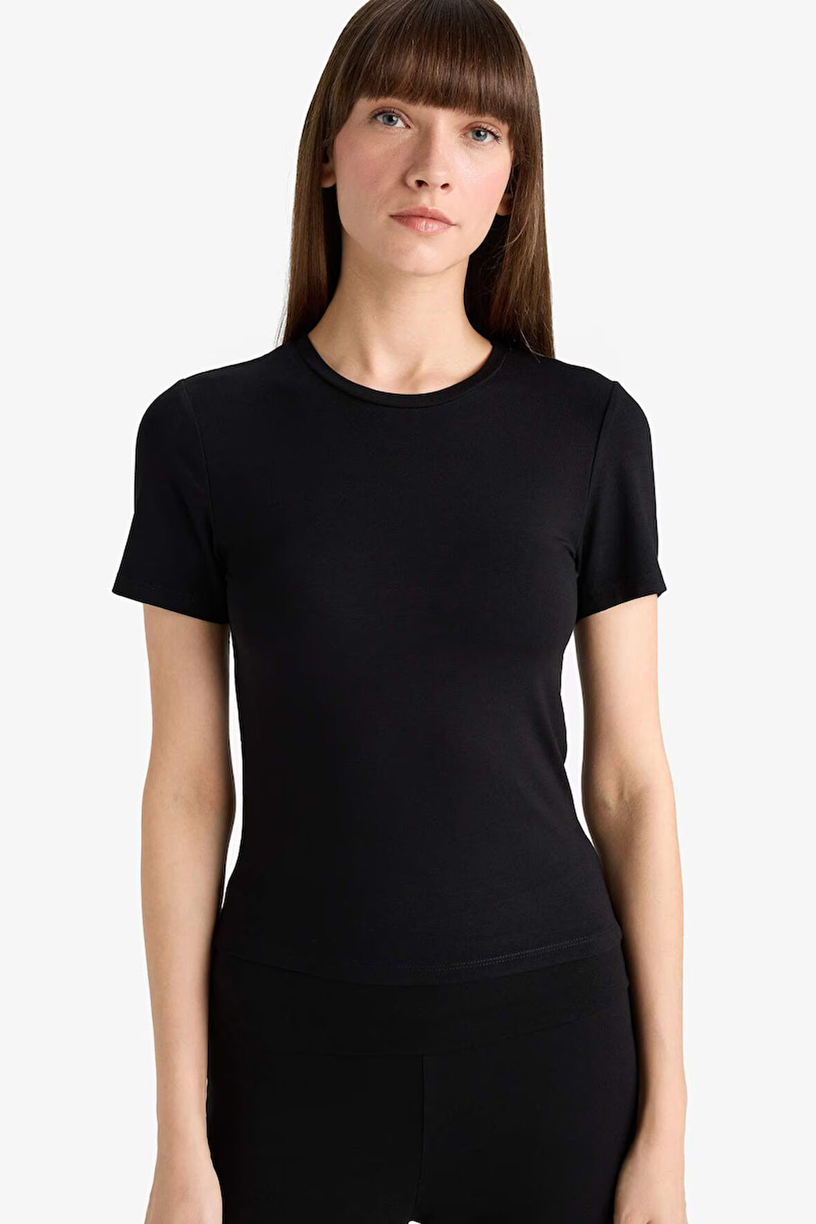 Bedene Oturan Kısa Kollu Tişört-Fall in Love Loungewear