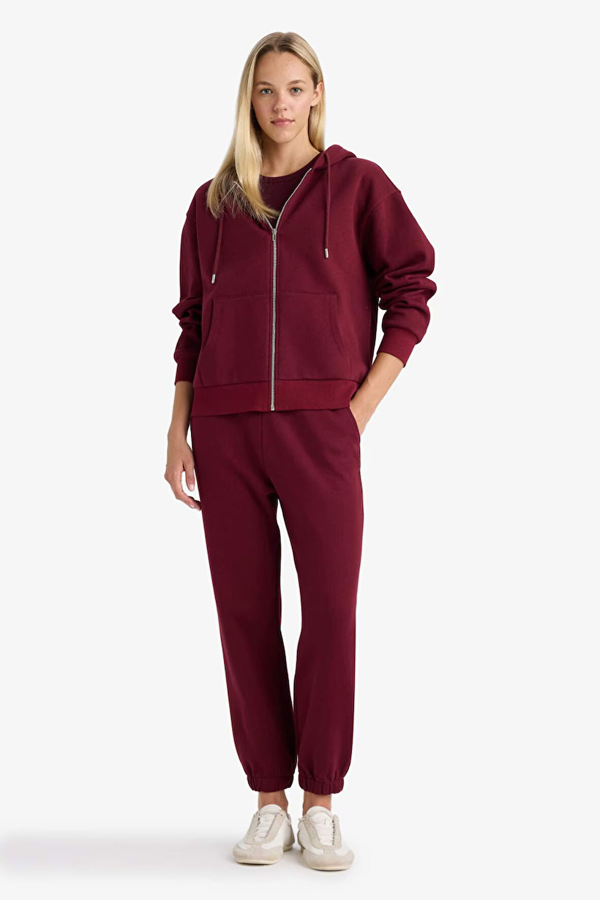 Basic Düz Cepli Beli Bağcıklı Kalın Jogger Eşofman Altı