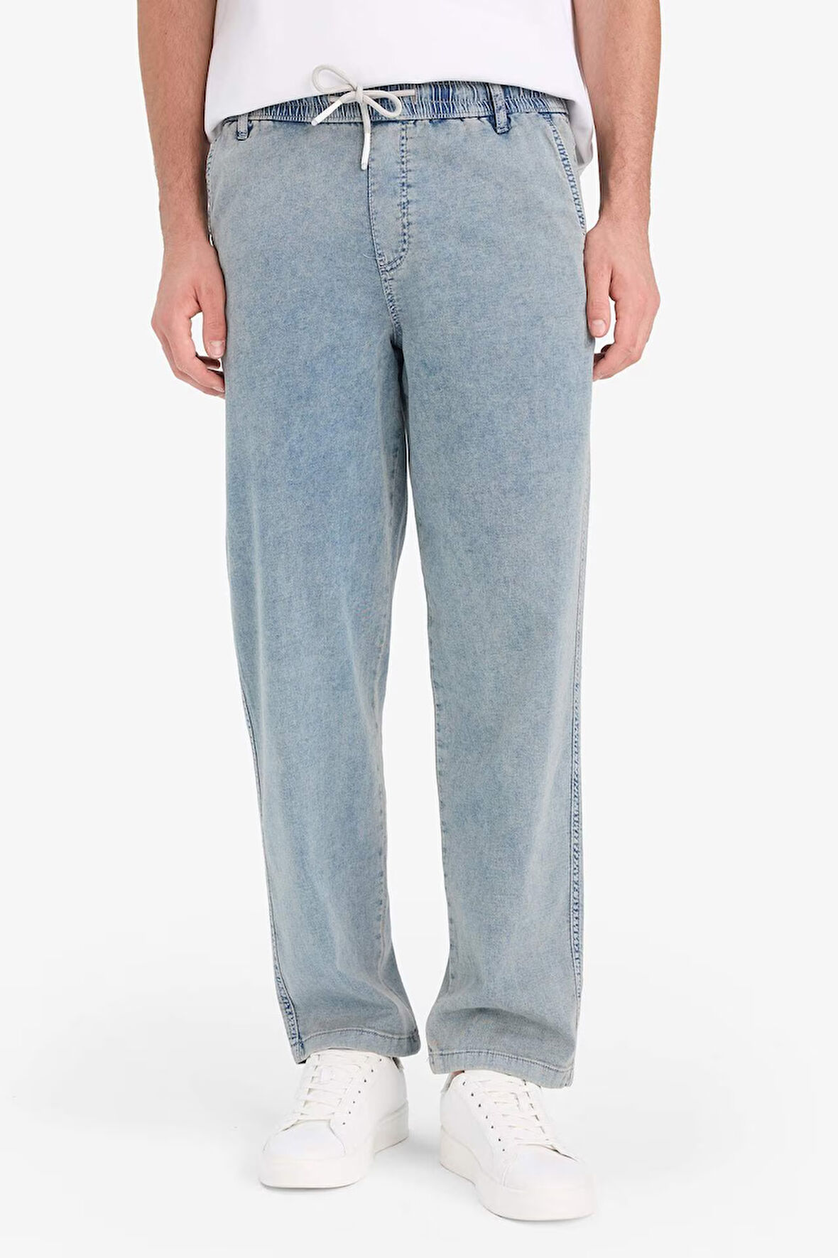 Wide Leg Geniş Paça Jean Kar Yıkamalı Pantolon