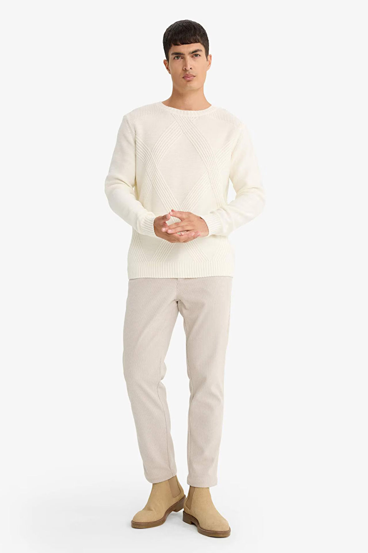 Regular Fit Düz Paça Chino Pantolon