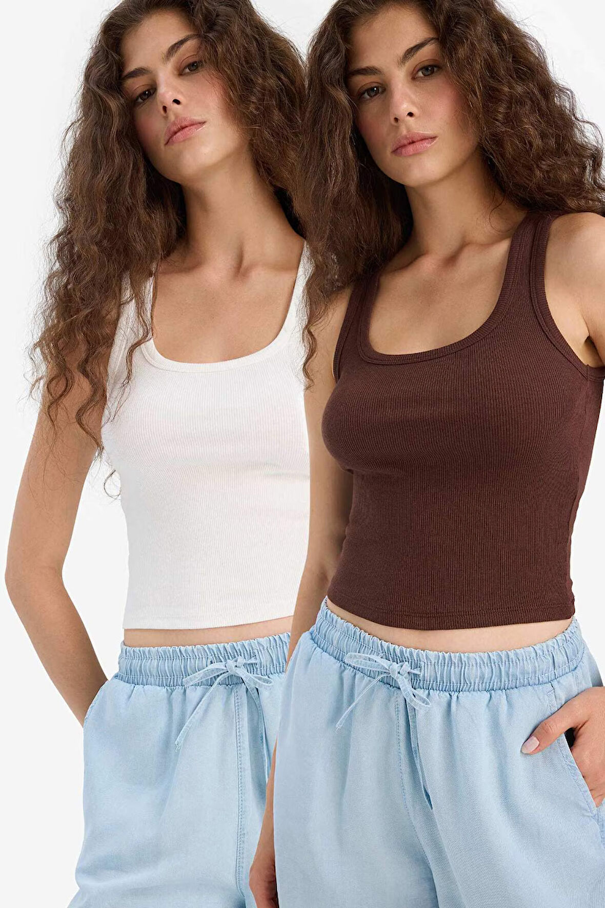 Regular Fit Kare Yaka Fitilli Kaşkorse 2'li Atlet