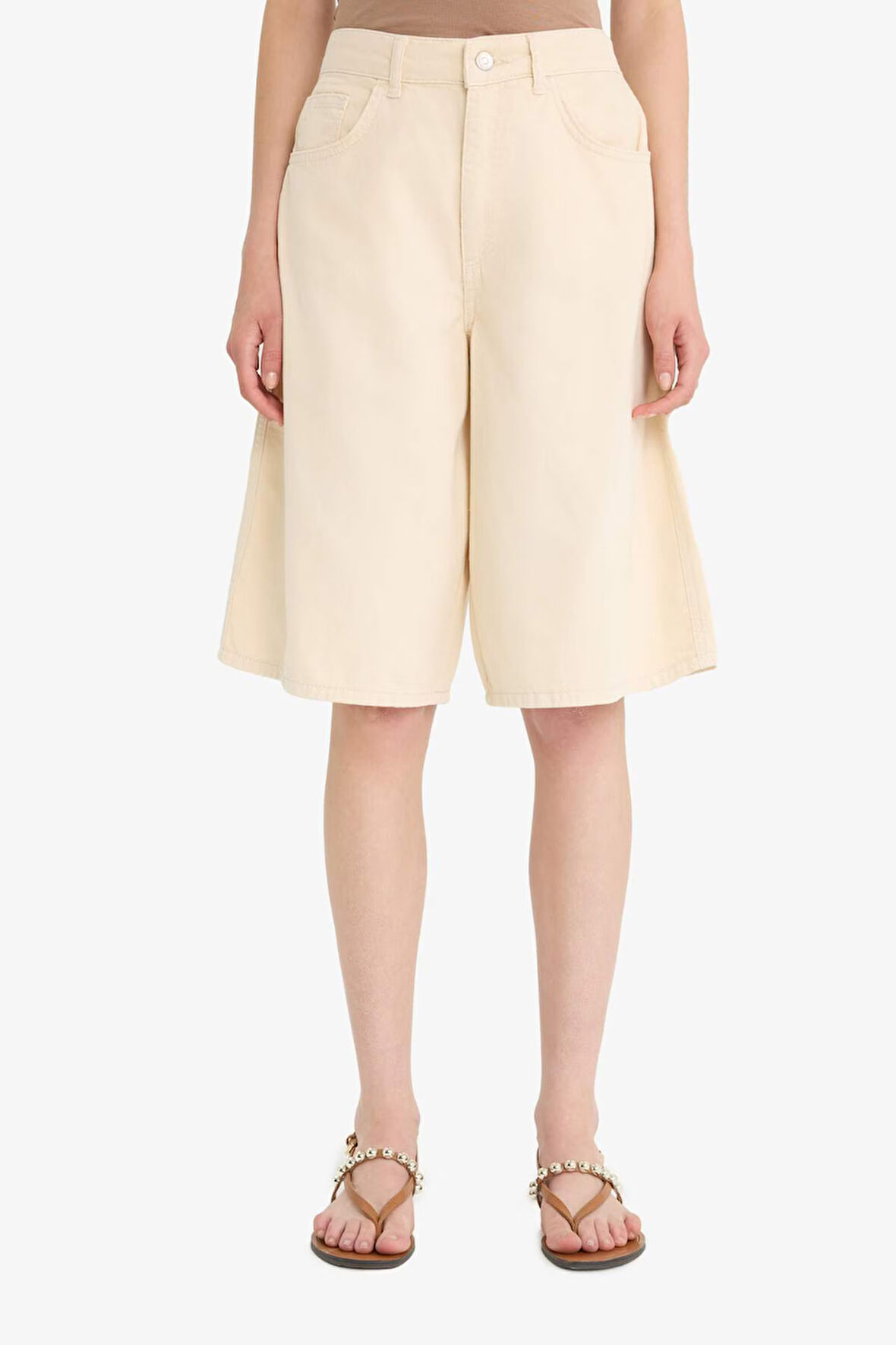 DeFacto Coool Normal Bel Kısa Paça Gabardin Bermuda Şort F3133AX25HSER105