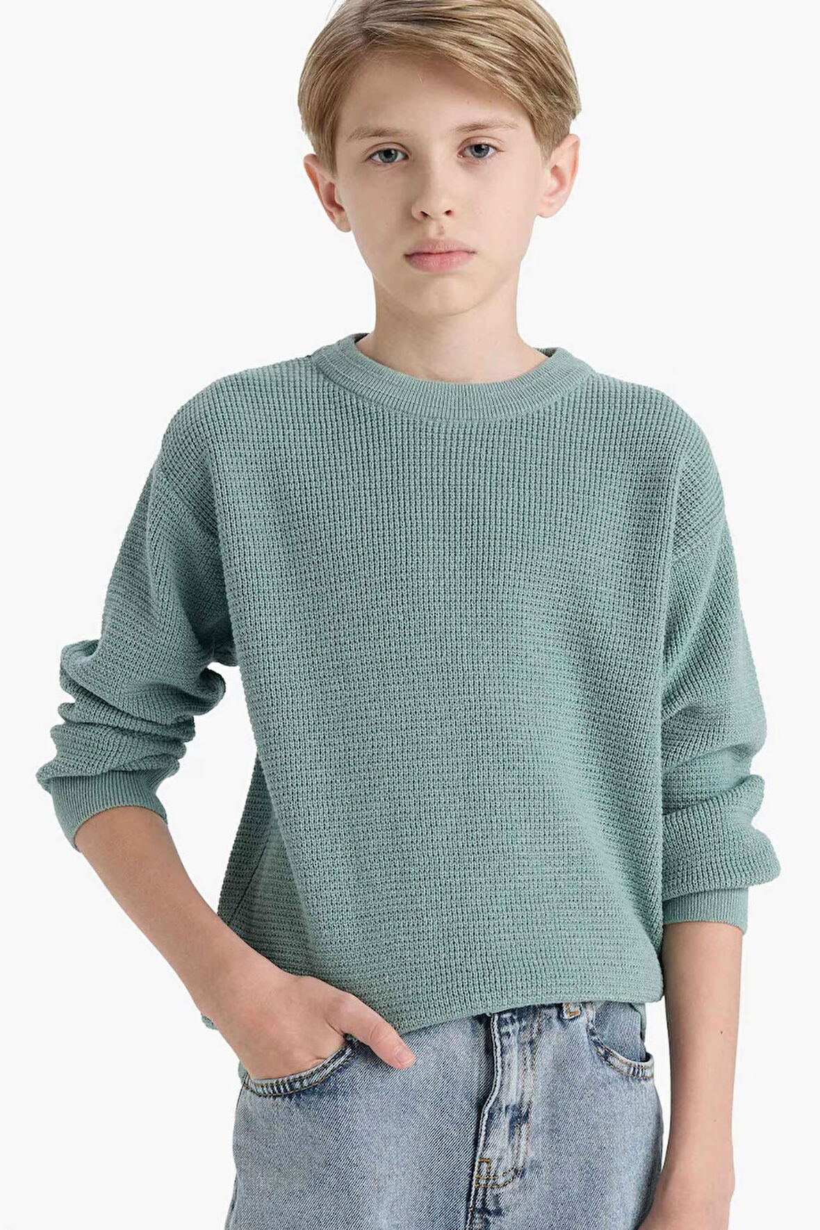 Erkek Çocuk Bisiklet Yaka Triko Kazak