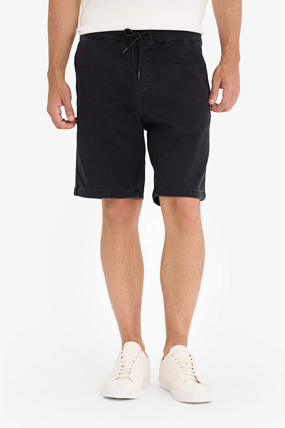 Regular Fit Beli Lastikli Rahat Kalıp Jean Bermuda