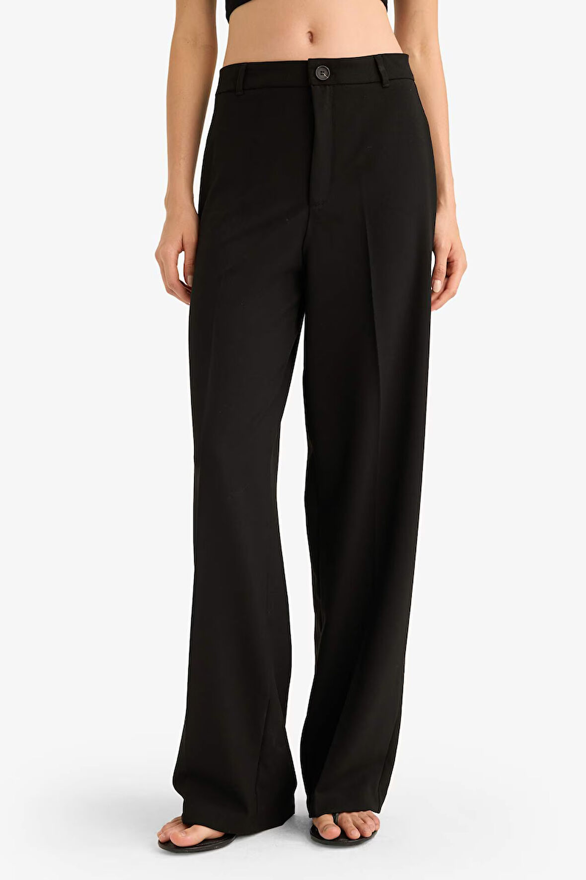 Straight Fit Fleto Cepli Normal Bel Standart Boy Pantolon